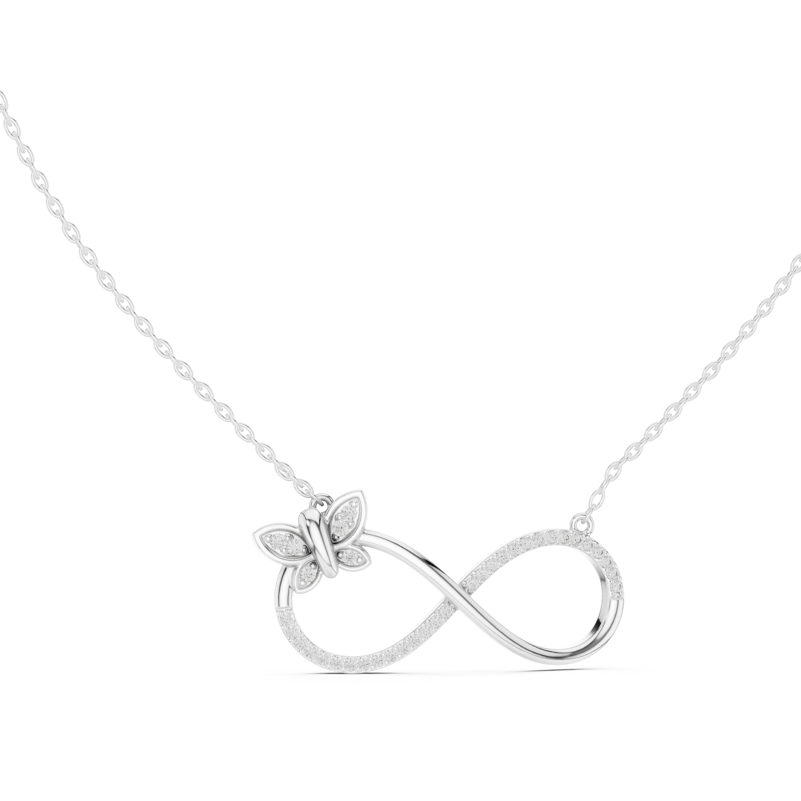 Butterfly Infinity Diamond Necklace – Elegant Symbol of Eternal Love