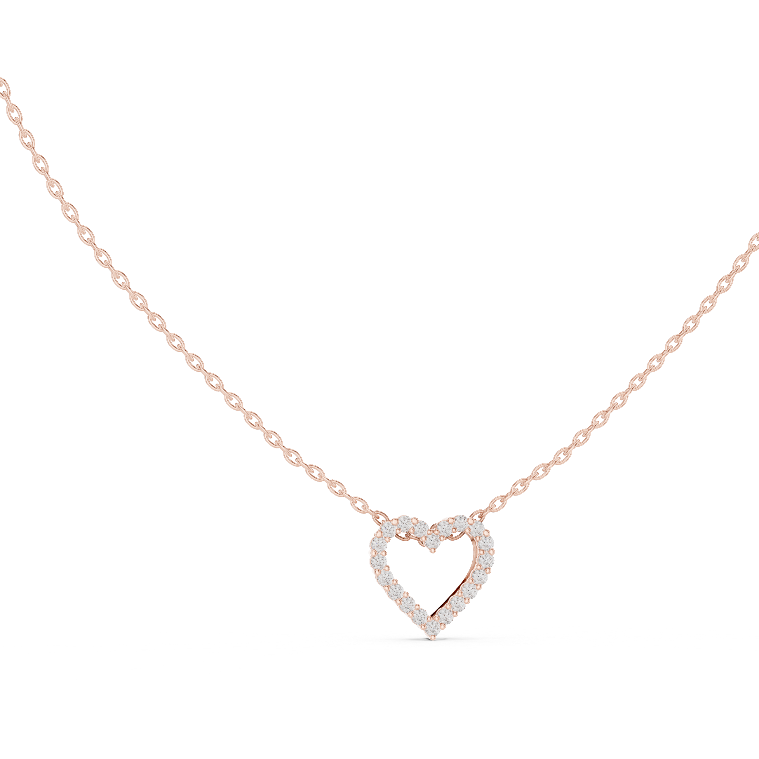 Minimalist Diamond Heart Pendant Necklace – Delicate Love Design