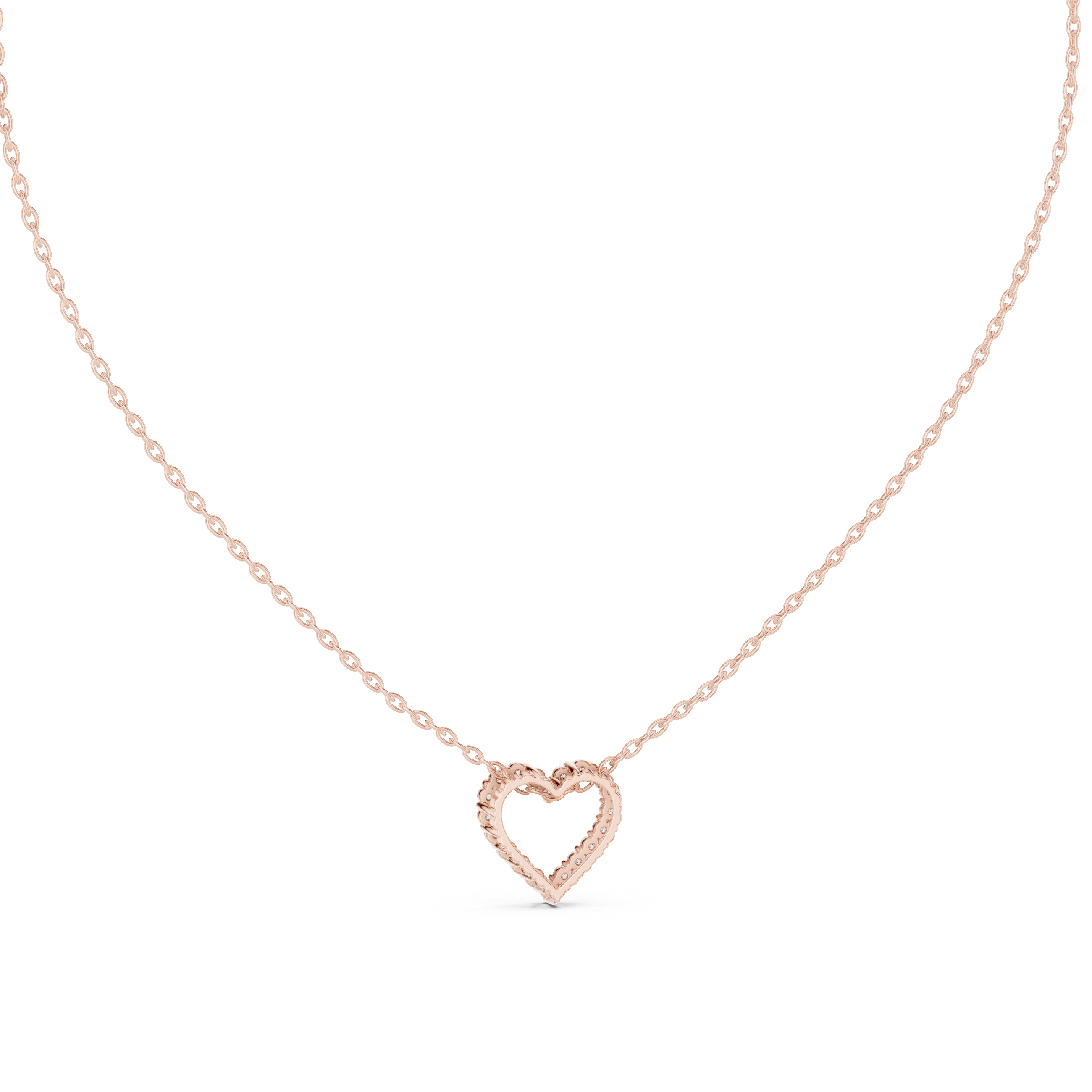 Minimalist Diamond Heart Pendant Necklace – Delicate Love Design