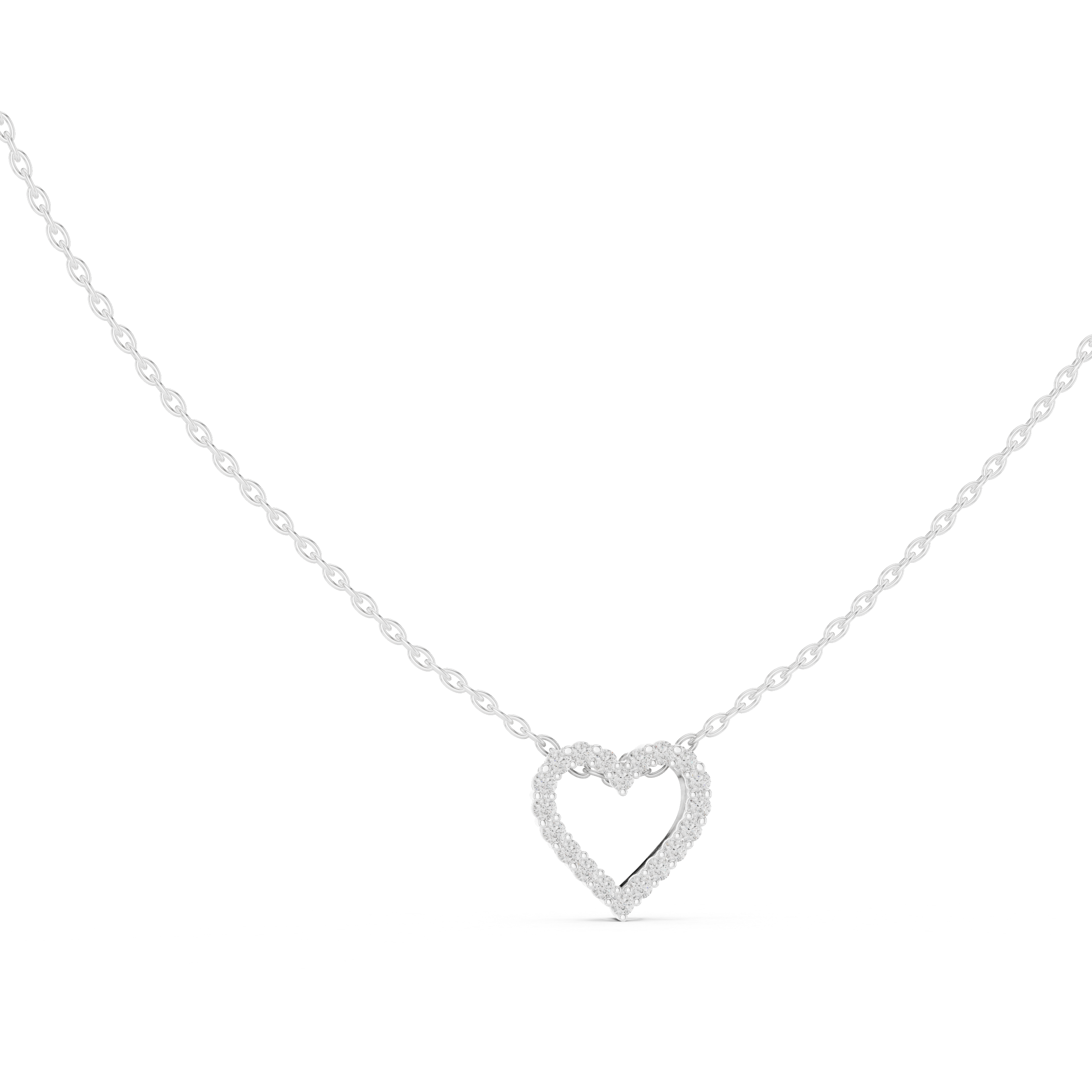 Minimalist Diamond Heart Pendant Necklace – Delicate Love Design