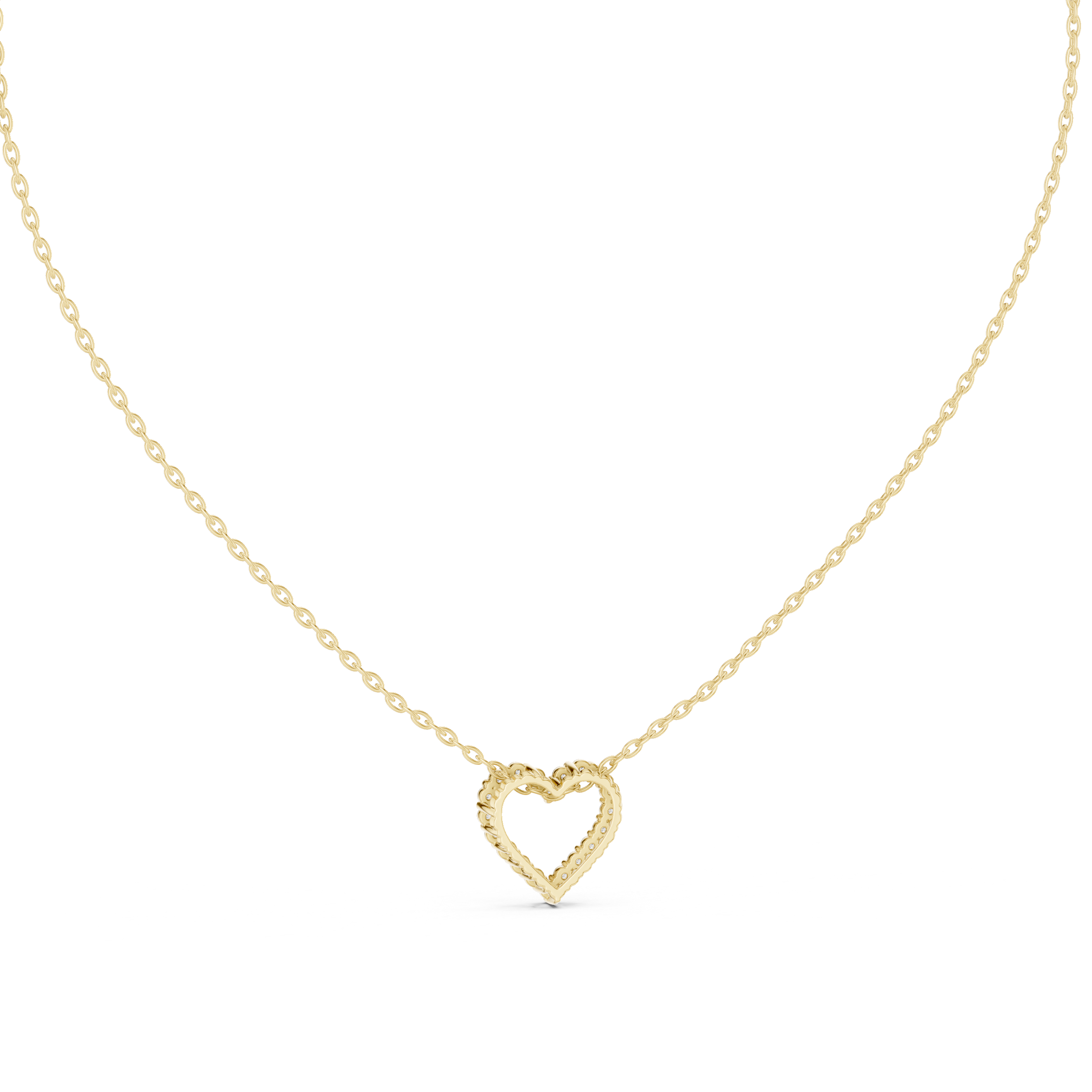 Minimalist Diamond Heart Pendant Necklace – Delicate Love Design