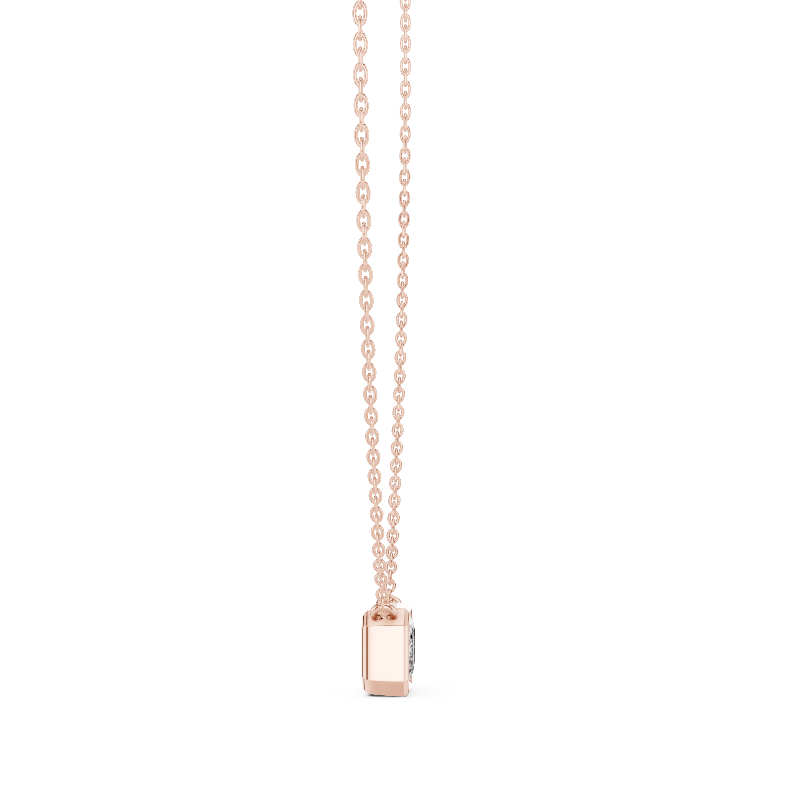 Minimalist Emerald Cut Solitaire Bezel Necklace