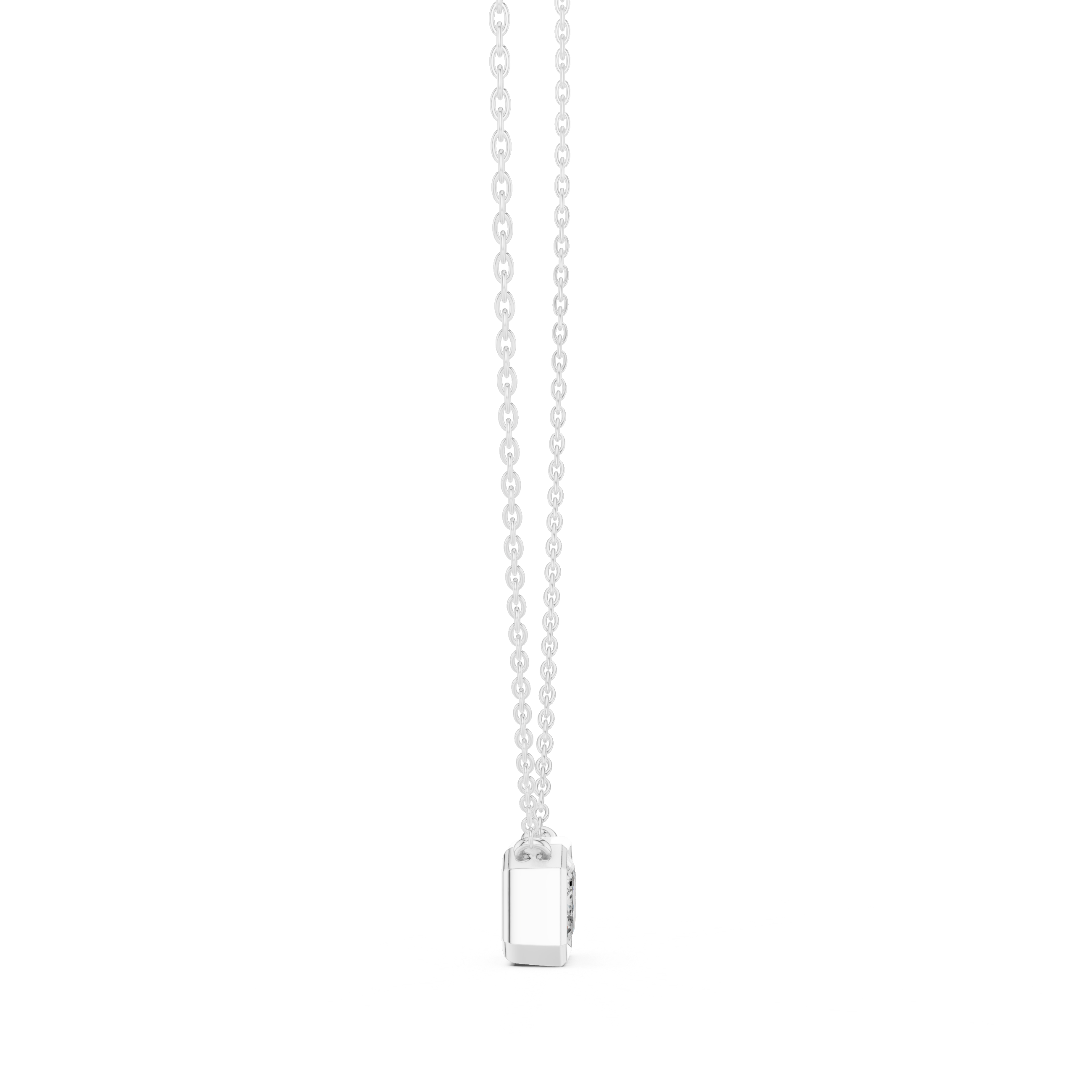 Minimalist Emerald Cut Solitaire Bezel Necklace