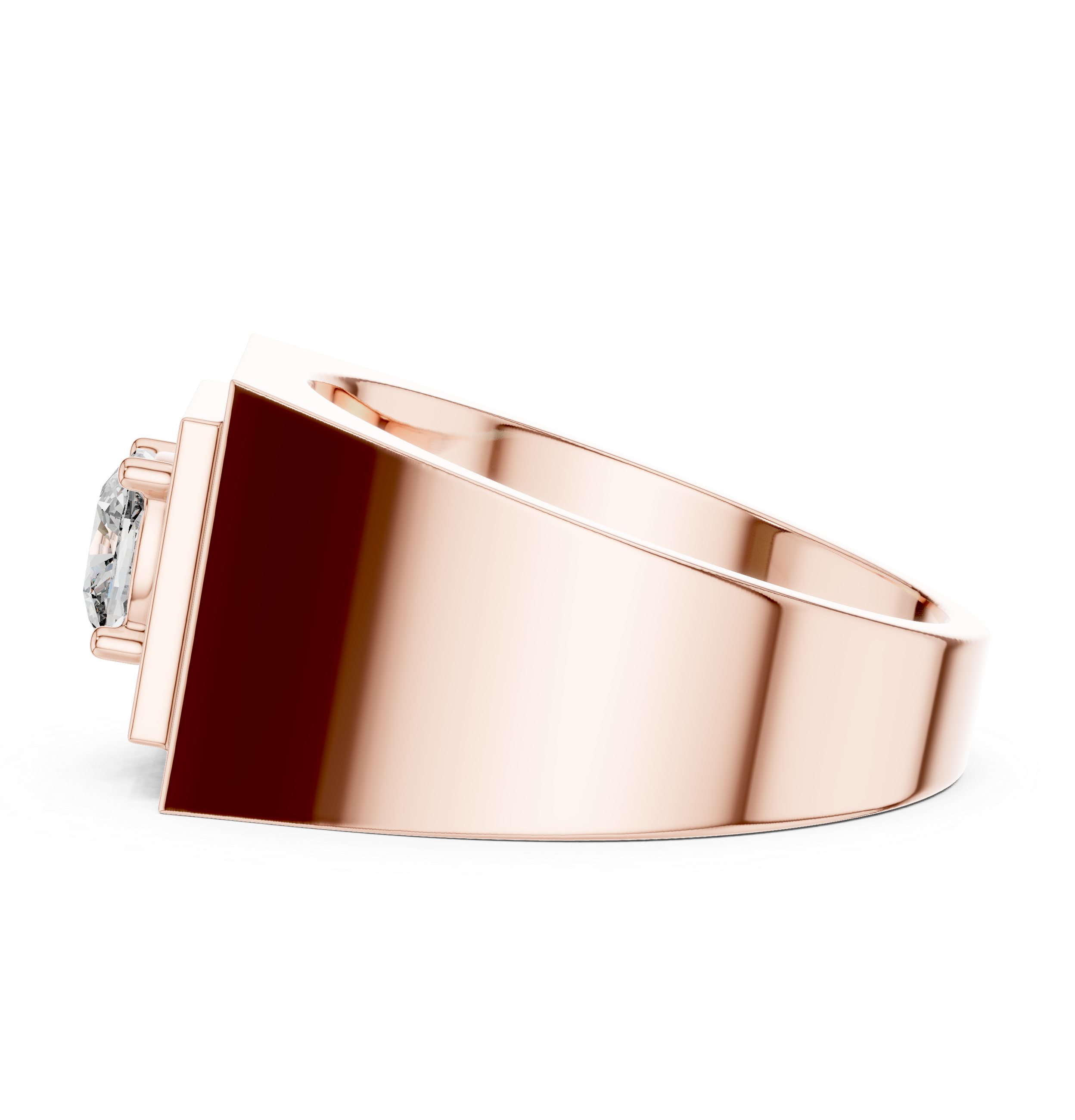 Men’s Cushion Cut Signet Ring – Modern Geometric Diamond Statement Ring