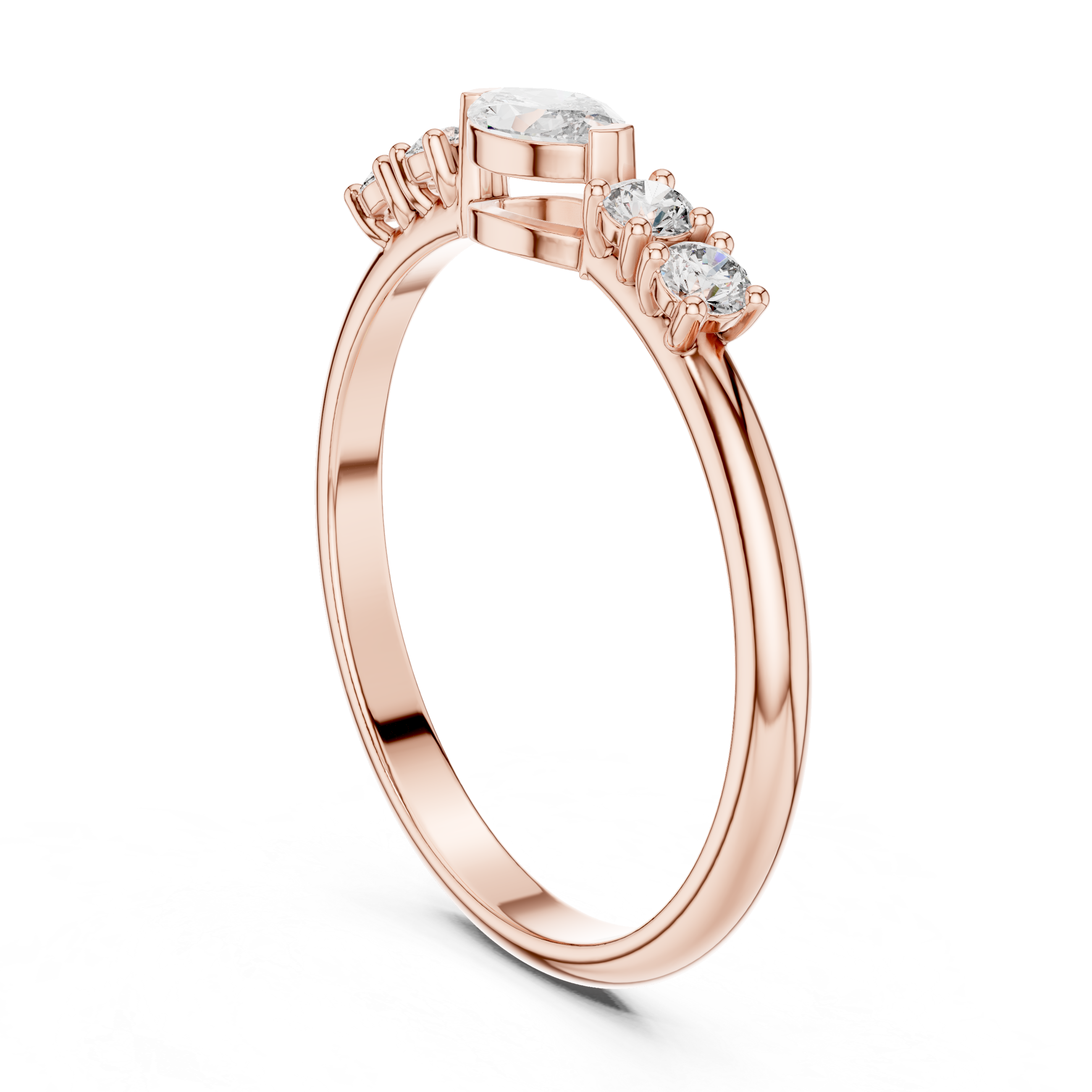 Marquise Diamond Five Stone Ring – Vintage Inspired Diamond Band