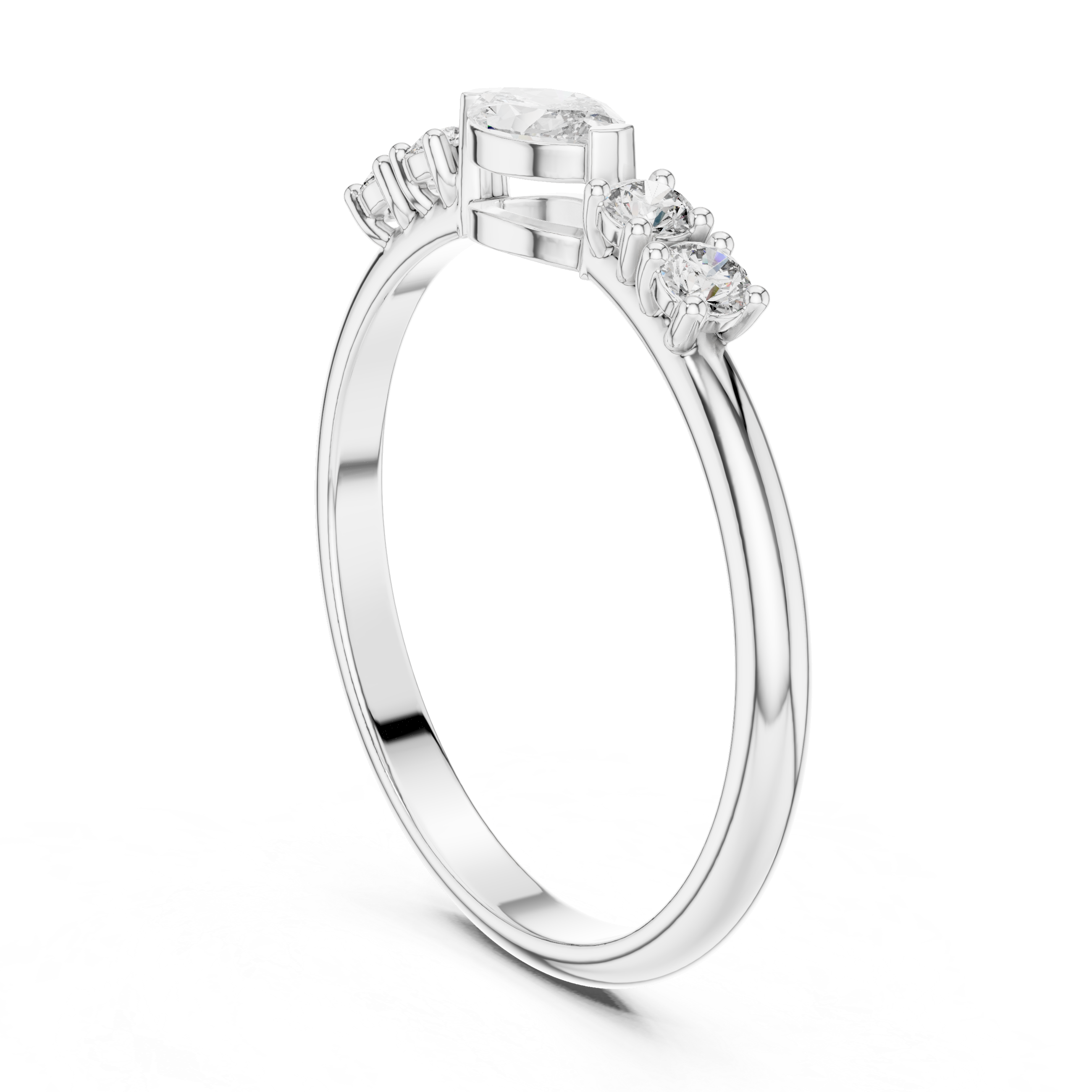Marquise Diamond Five Stone Ring – Vintage Inspired Diamond Band