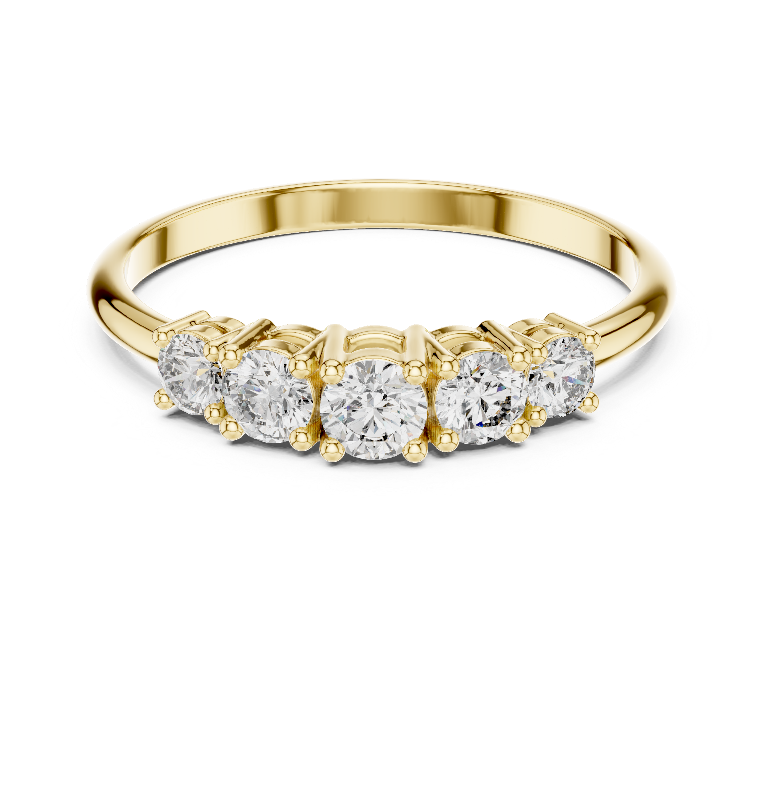 Five Stone Round Diamond Ring – Classic Anniversary Band