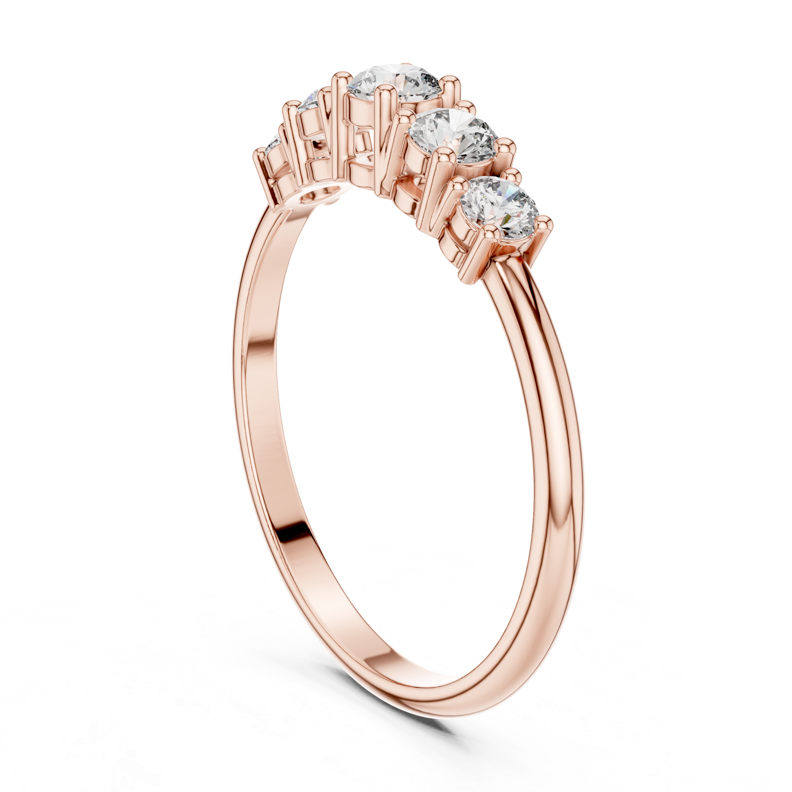 Five Stone Round Diamond Ring – Classic Anniversary Band