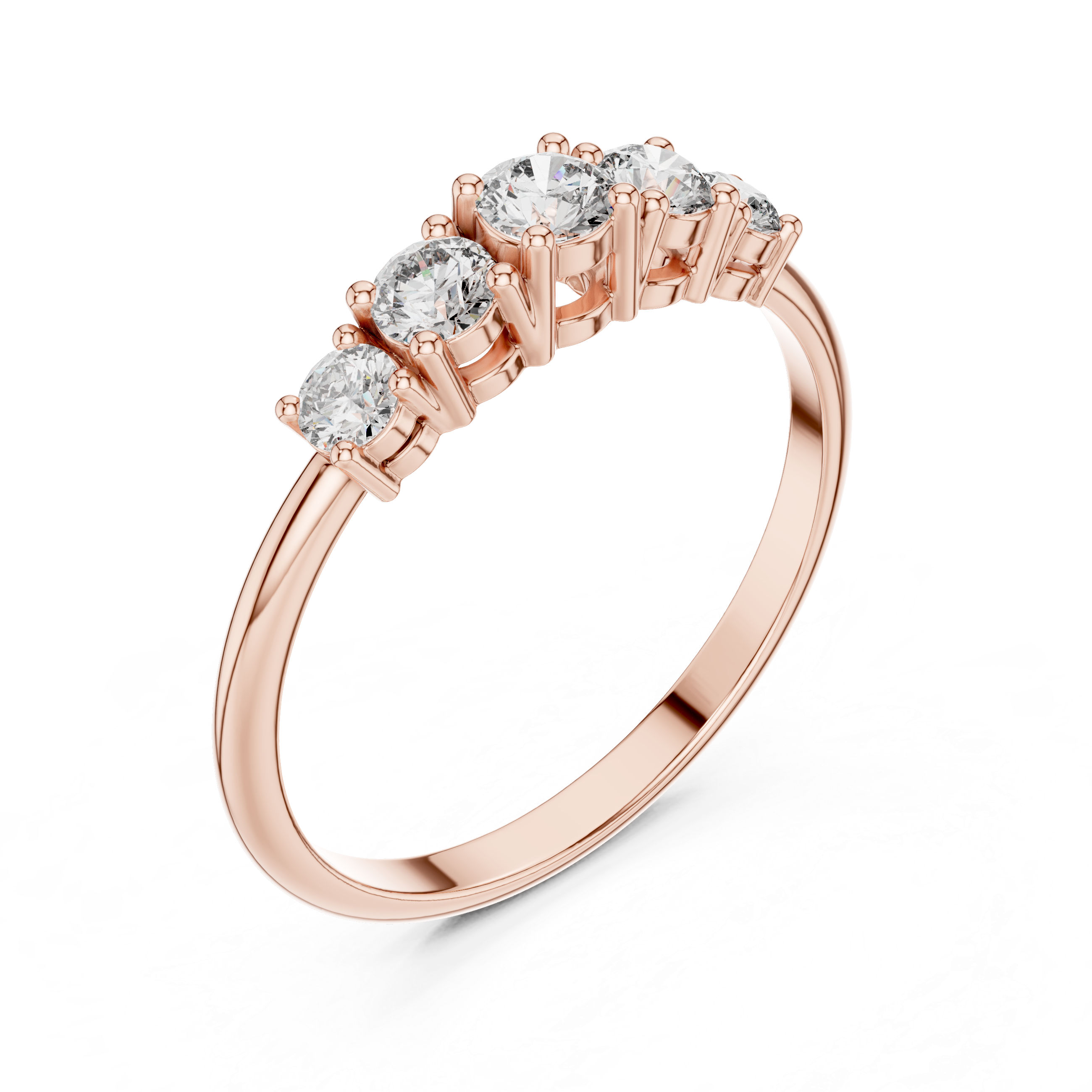 Five Stone Round Diamond Ring – Classic Anniversary Band