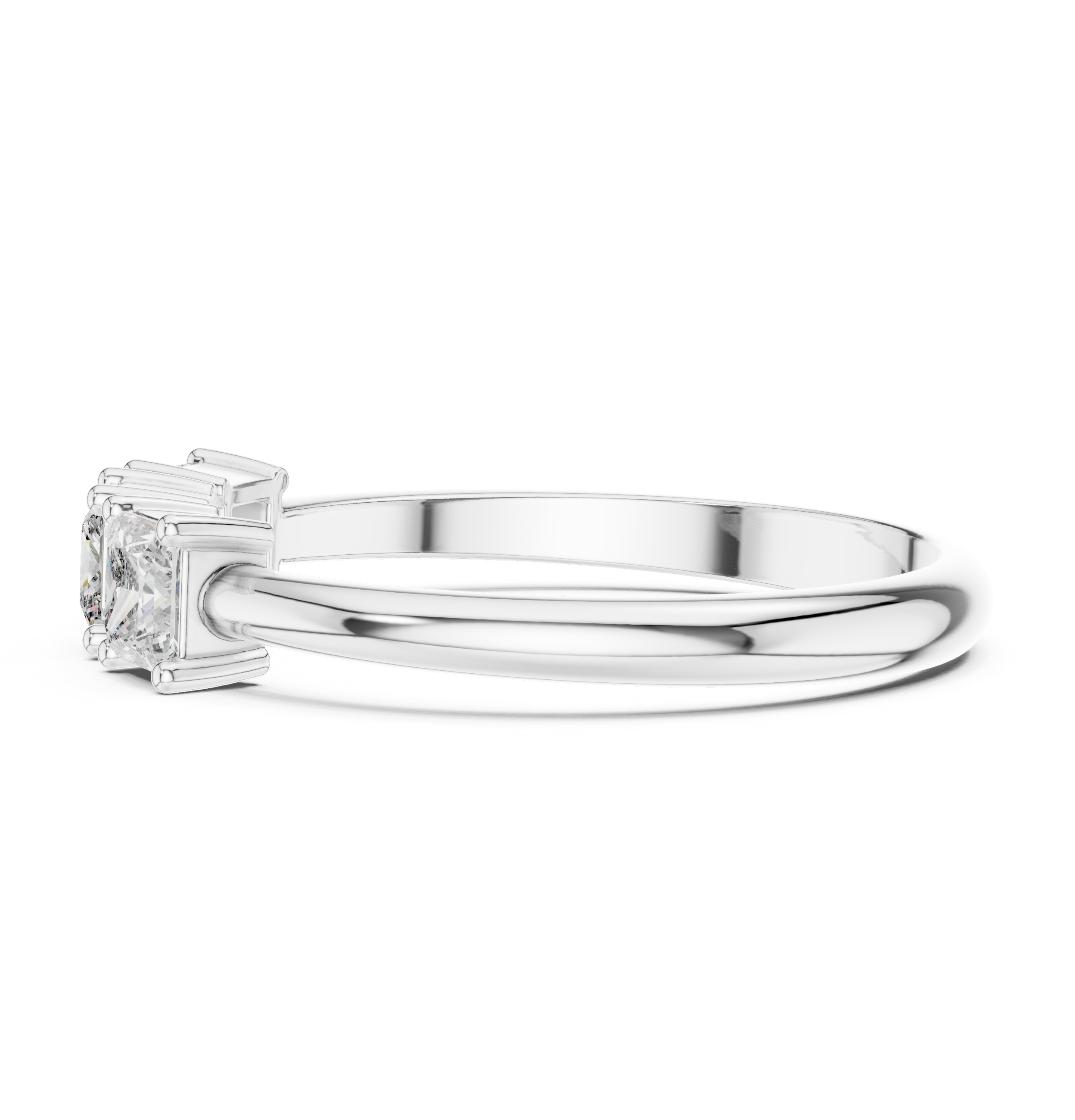 Three Stone Princess Cut Diamond Ring – Modern Trilogy Engagement Ring