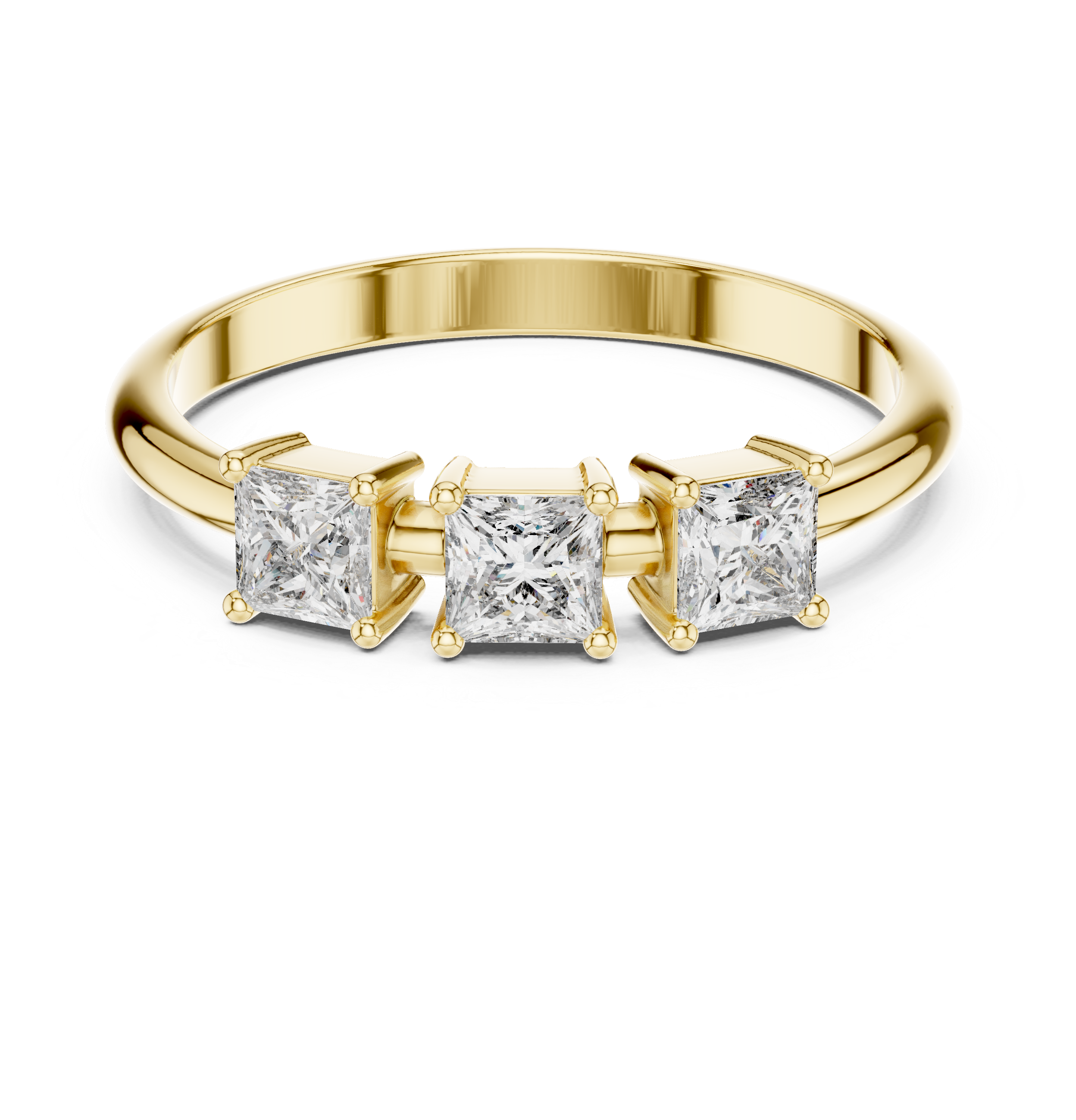 Three Stone Princess Cut Diamond Ring – Modern Trilogy Engagement Ring