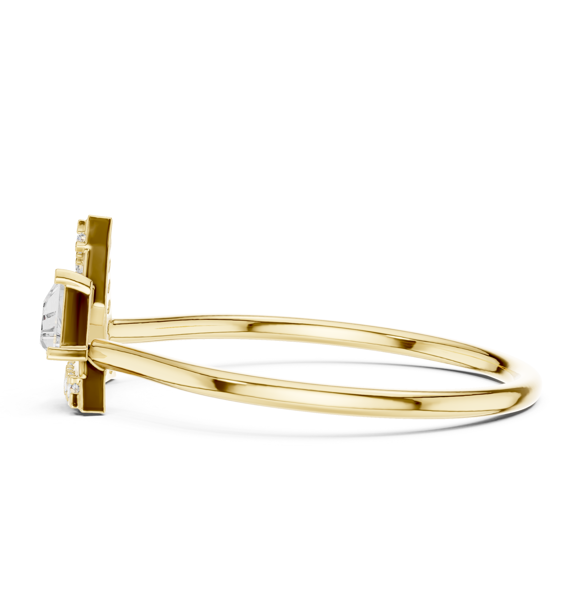 Triangle Diamond Geometric Ring – Modern Minimalist Art Deco Ring