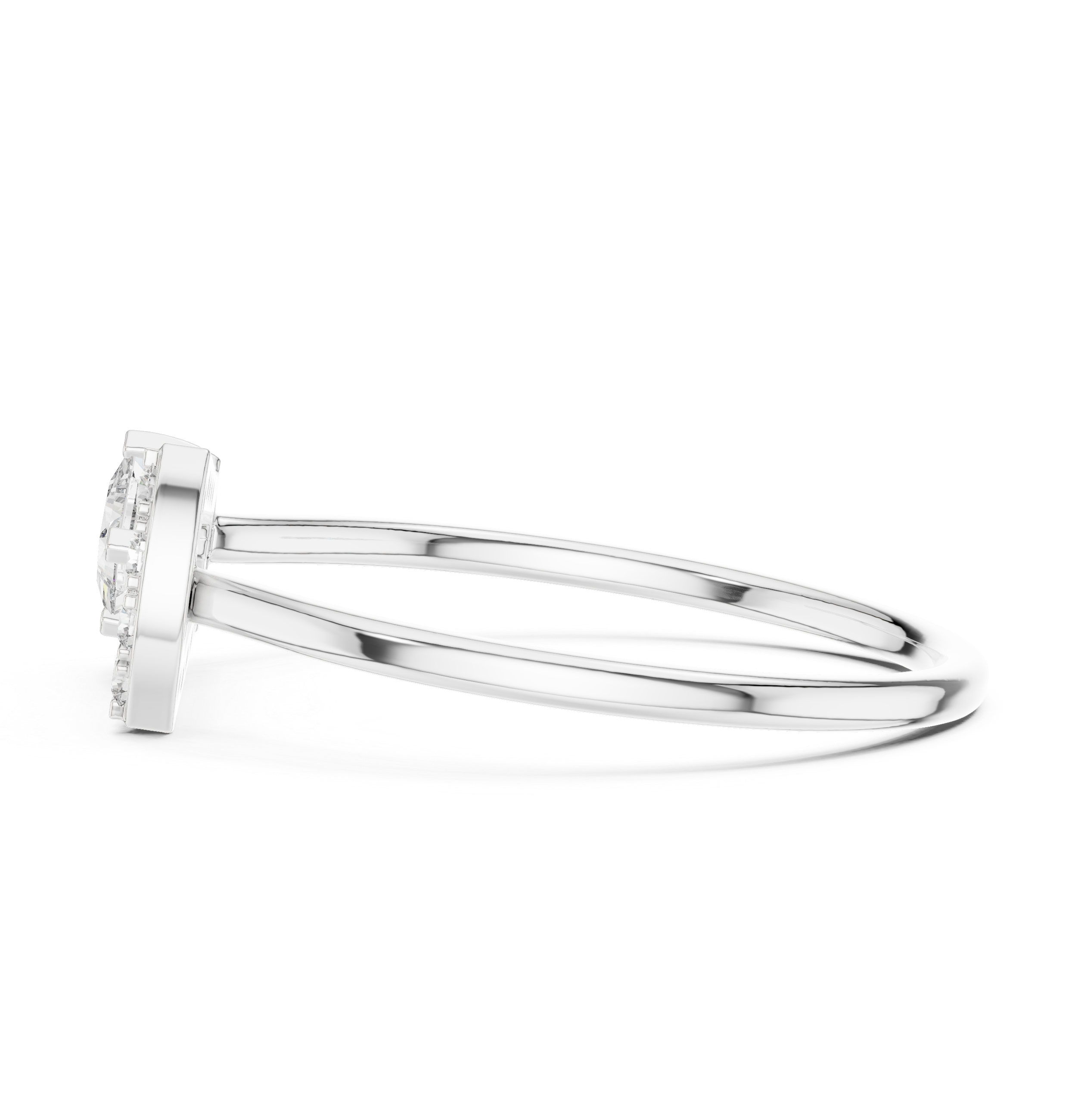 Princess Cut Diamond Open Geometric Ring – Modern Art Deco Statement Ring