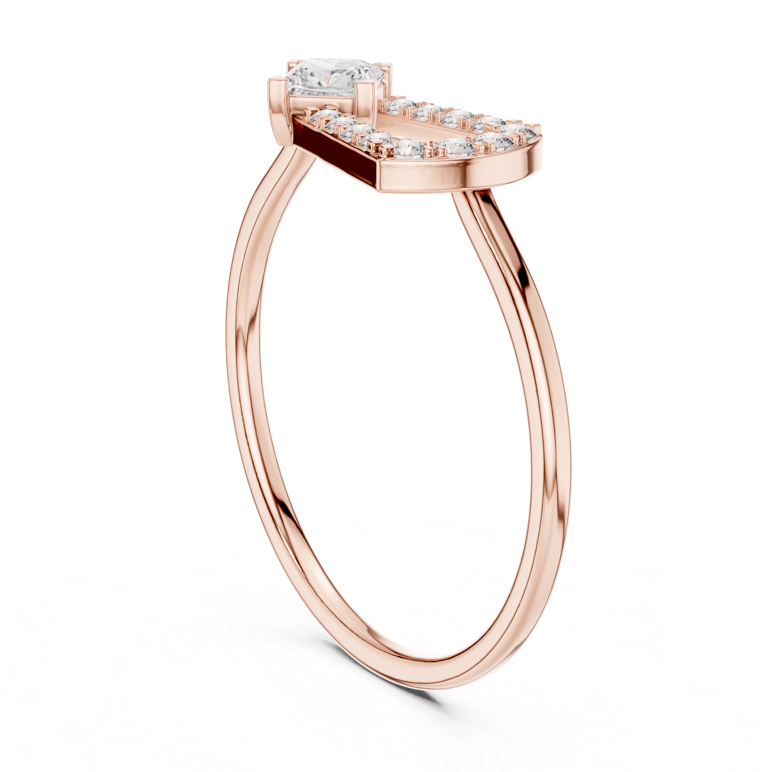 Princess Cut Diamond Open Geometric Ring – Modern Art Deco Statement Ring
