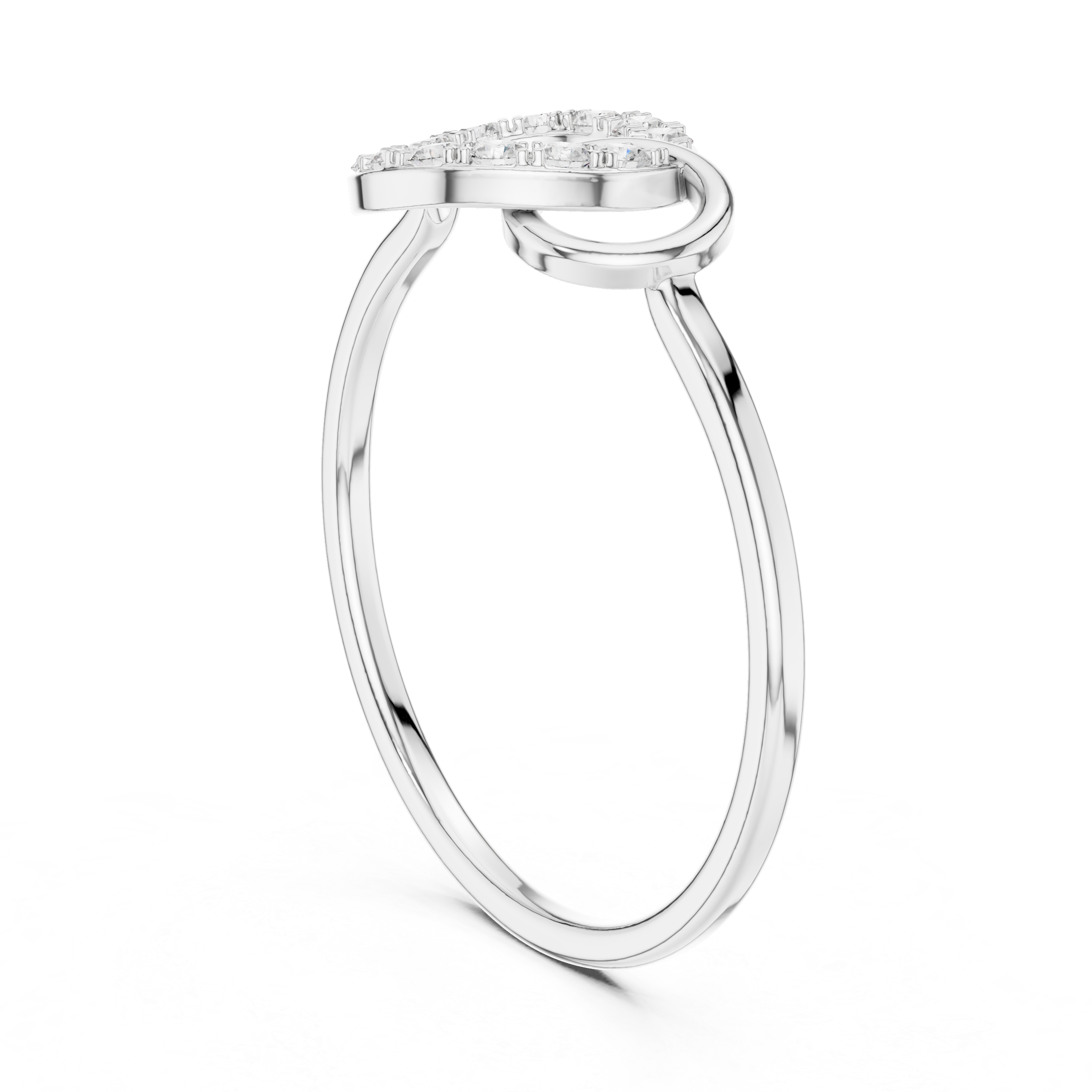 Interlocking Circle Diamond Ring – Modern Open Circle Pavé Ring