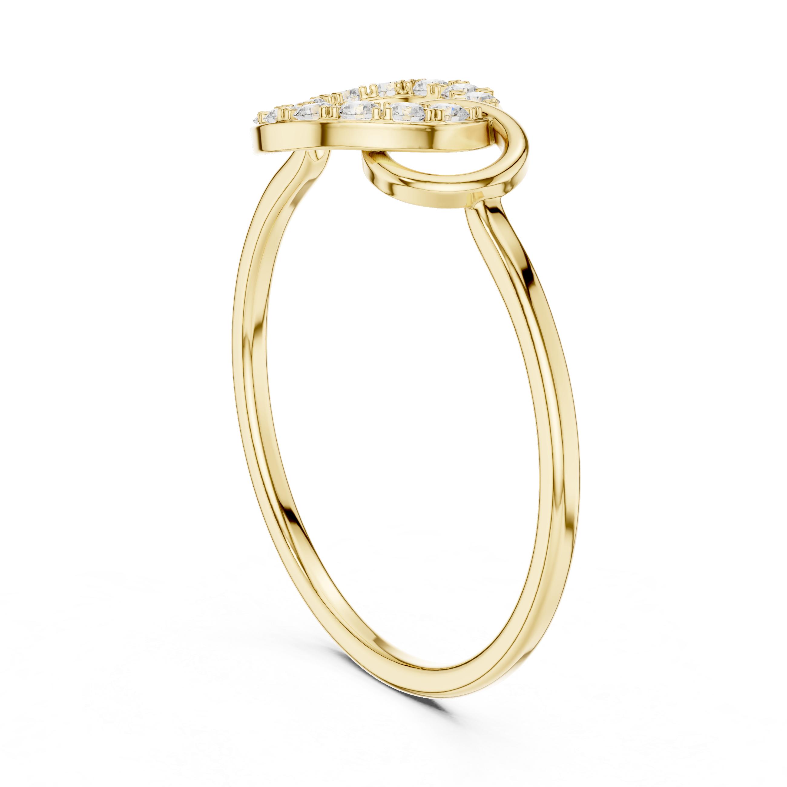 Interlocking Circle Diamond Ring – Modern Open Circle Pavé Ring