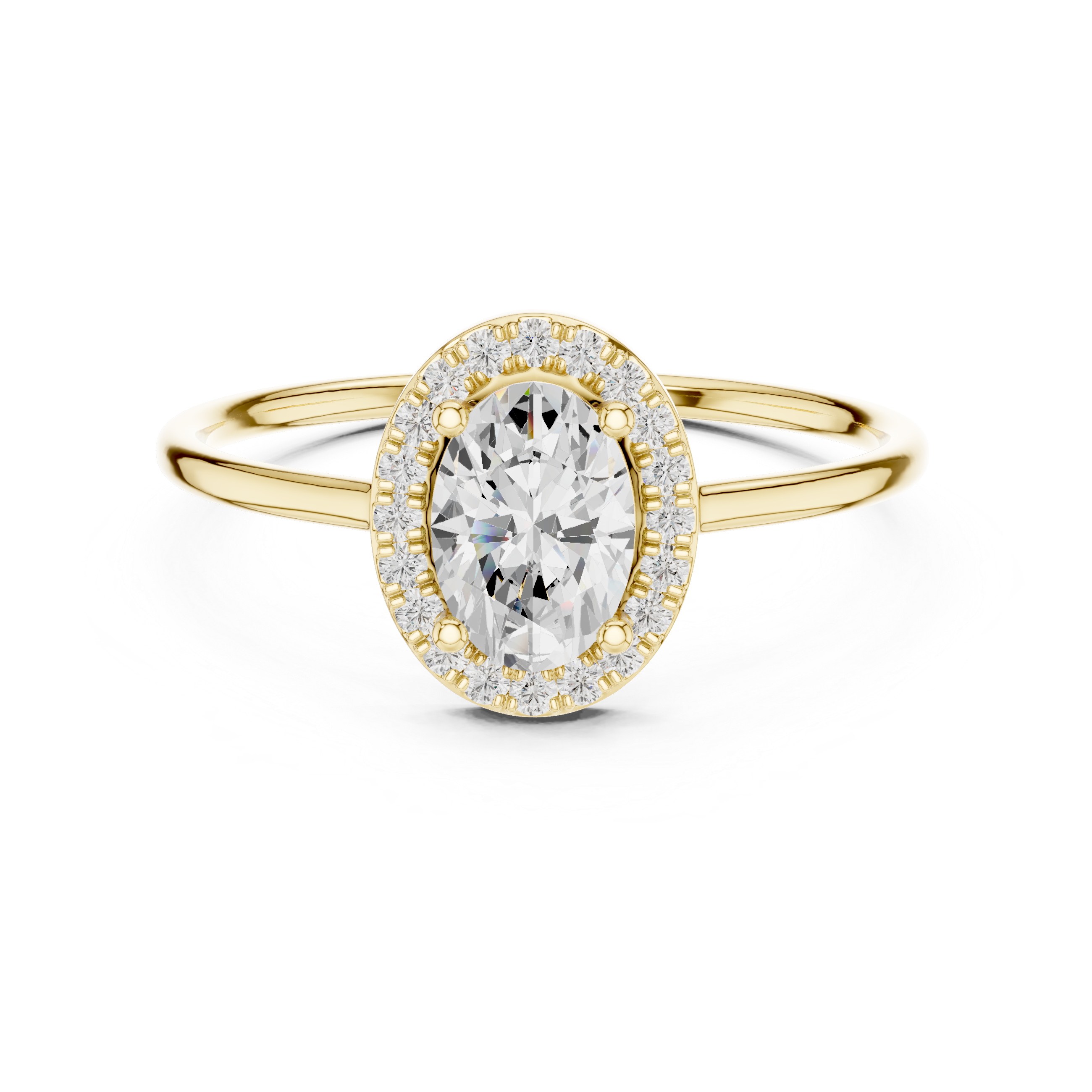 Oval Halo Engagement Ring – Classic Oval Cut Diamond Halo Ring