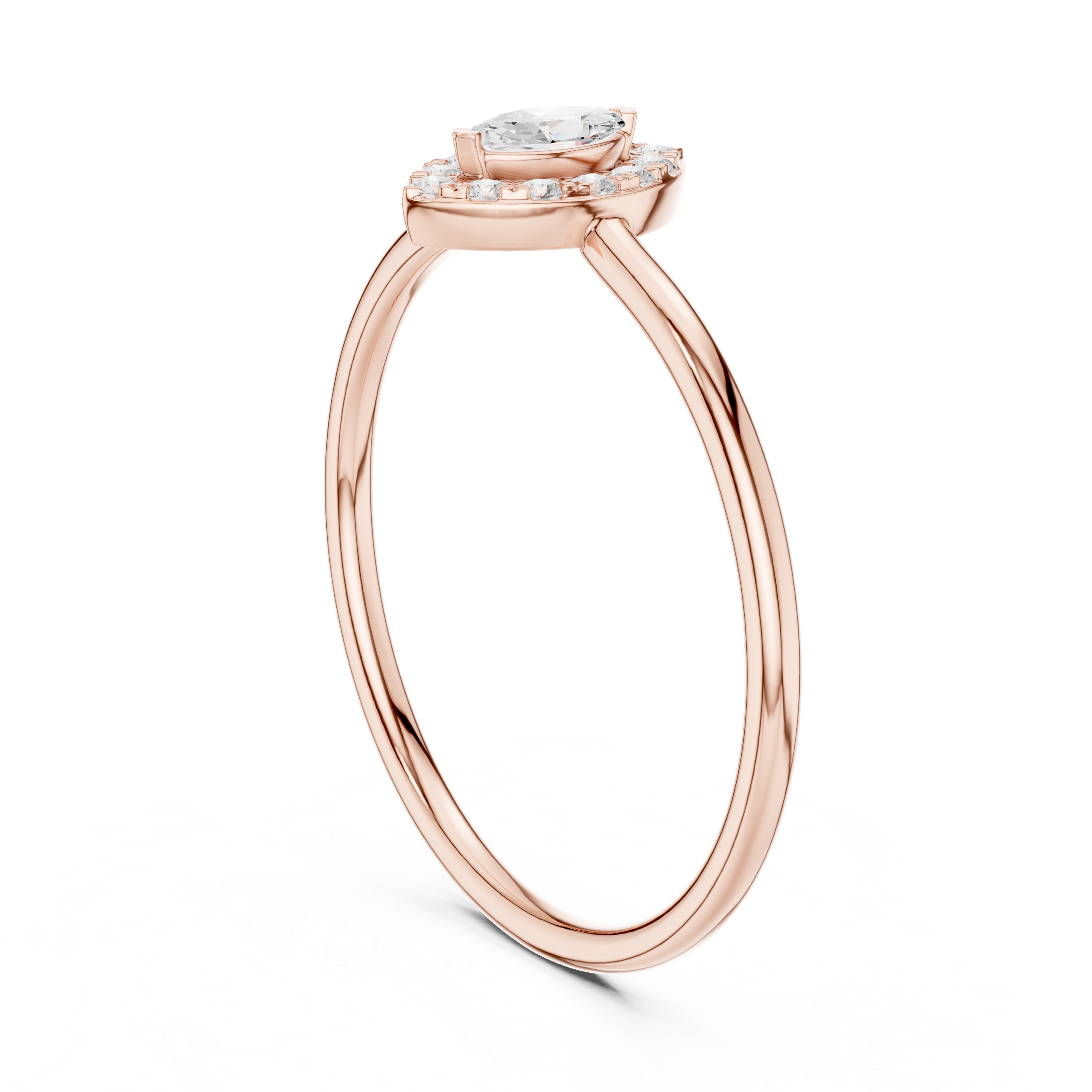Marquise Halo Engagement Ring – Delicate Marquise Cut Diamond Ring