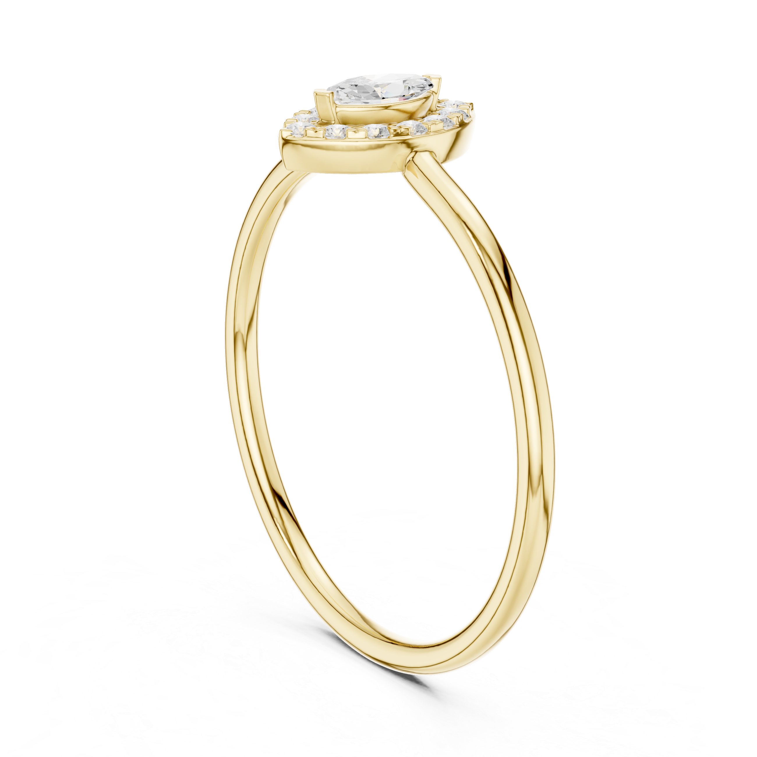 Marquise Halo Engagement Ring – Delicate Marquise Cut Diamond Ring