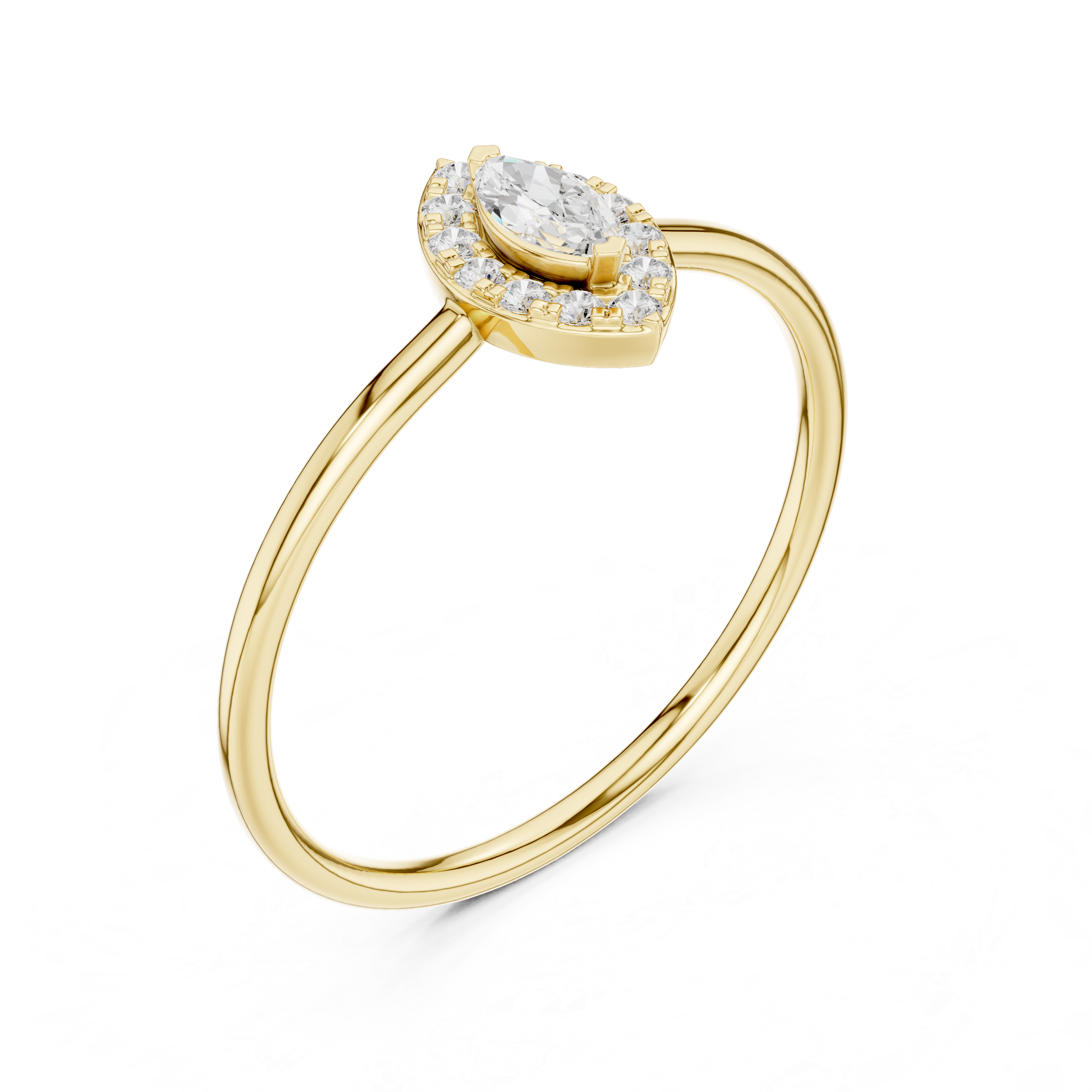 Marquise Halo Engagement Ring – Delicate Marquise Cut Diamond Ring