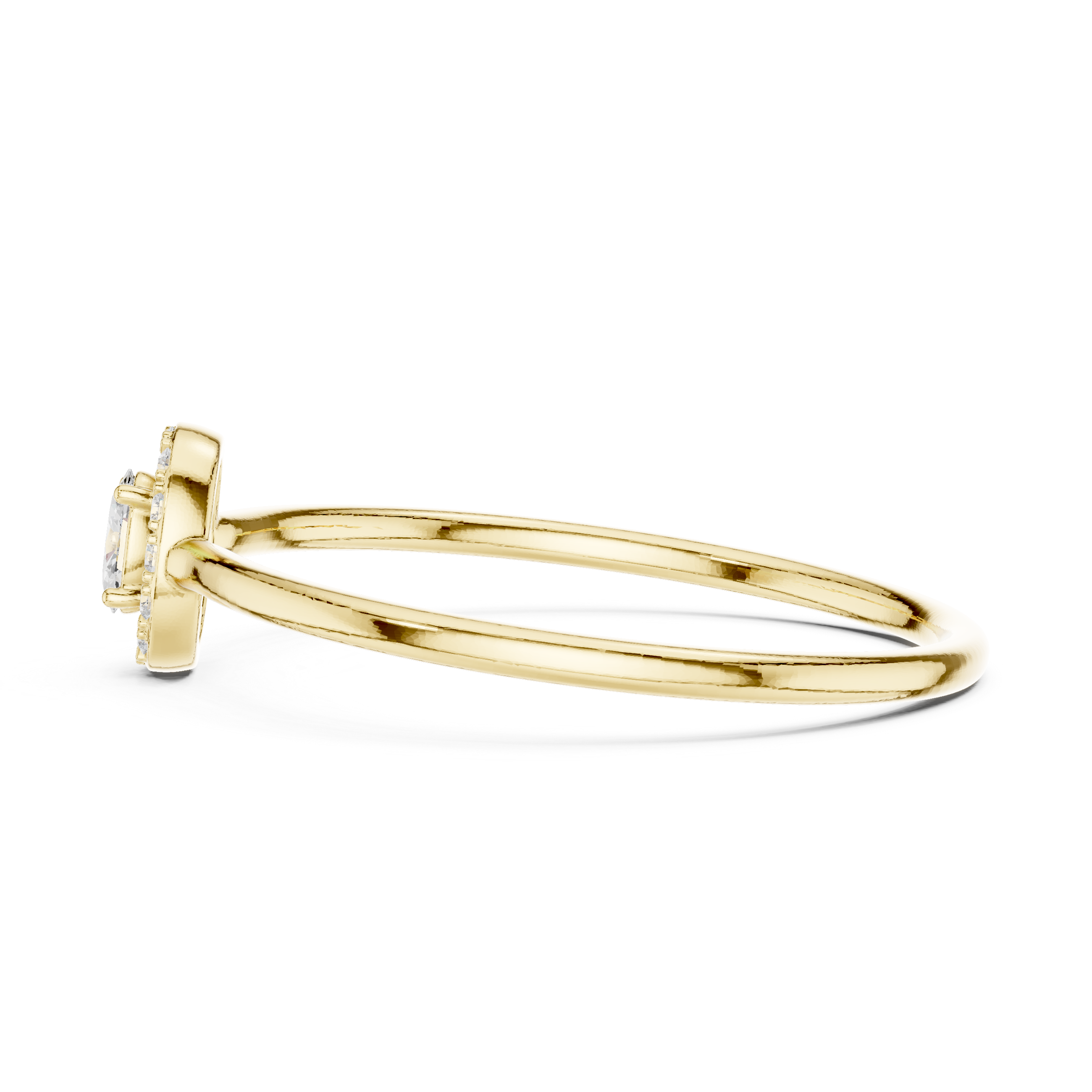 Oval Halo Engagement Ring – Minimalist Diamond Halo Solitaire Ring