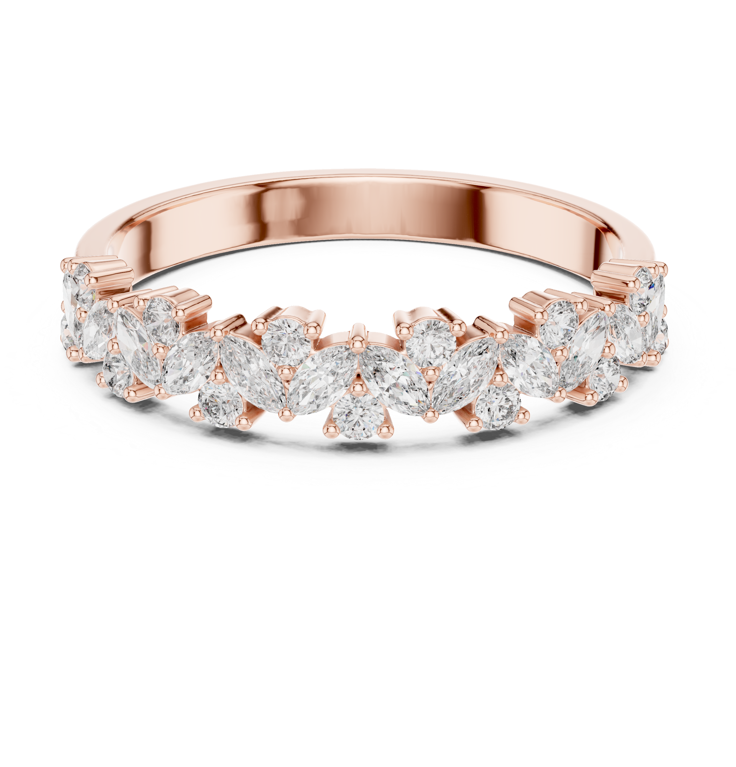 Marquise Diamond Eternity Ring – Vintage Inspired Half Eternity Wedding Band