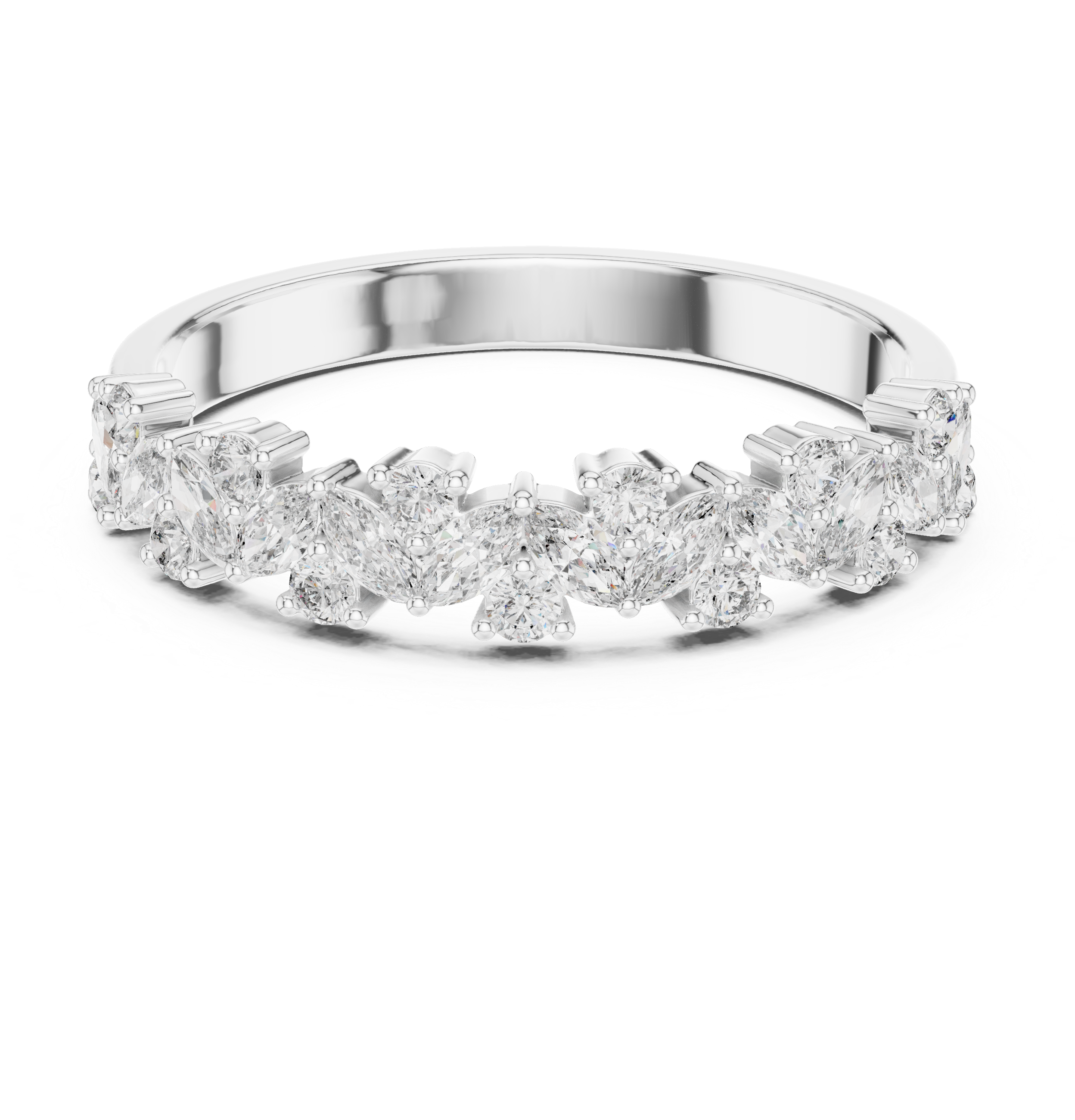 Marquise Diamond Eternity Ring – Vintage Inspired Half Eternity Wedding Band