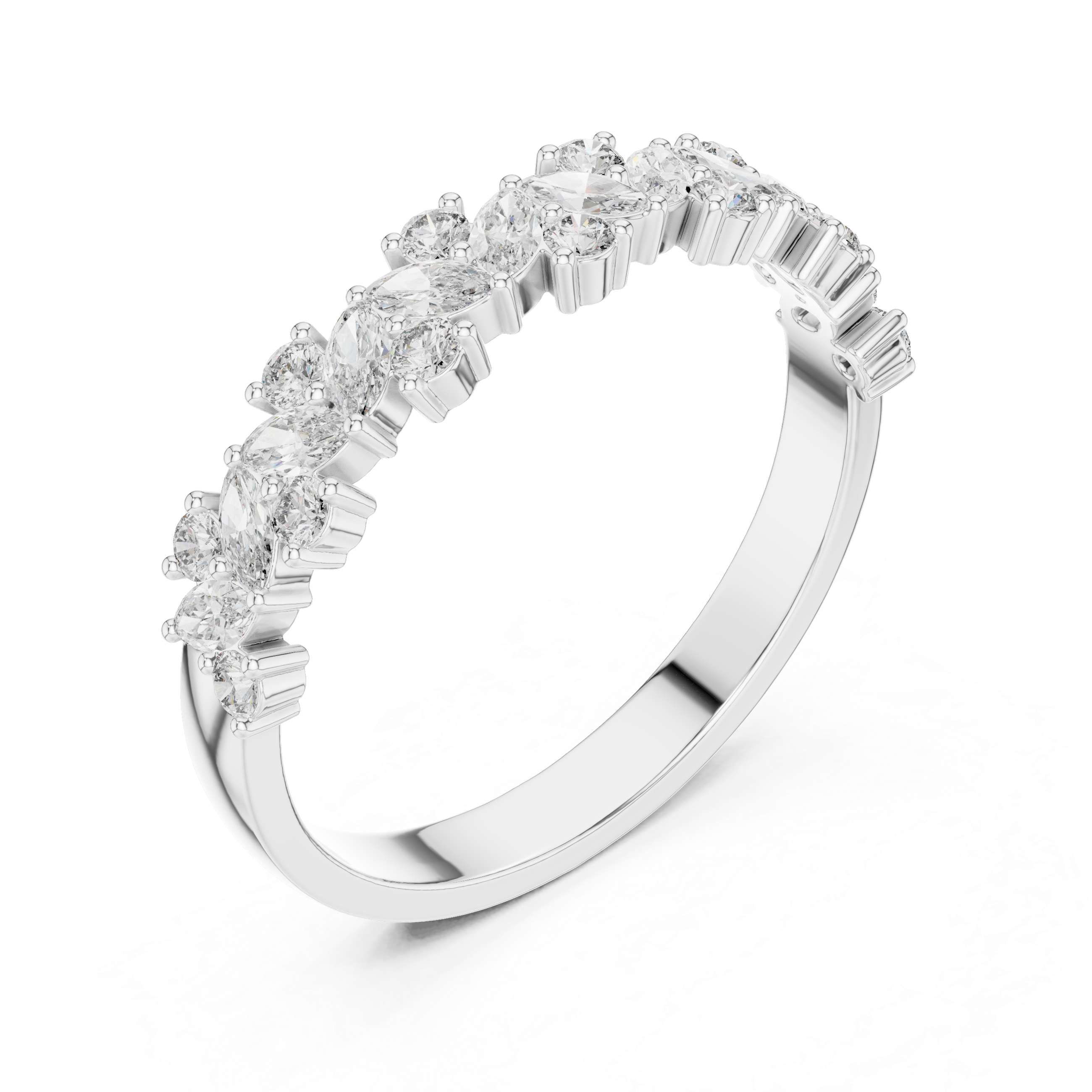 Marquise Diamond Eternity Ring – Vintage Inspired Half Eternity Wedding Band
