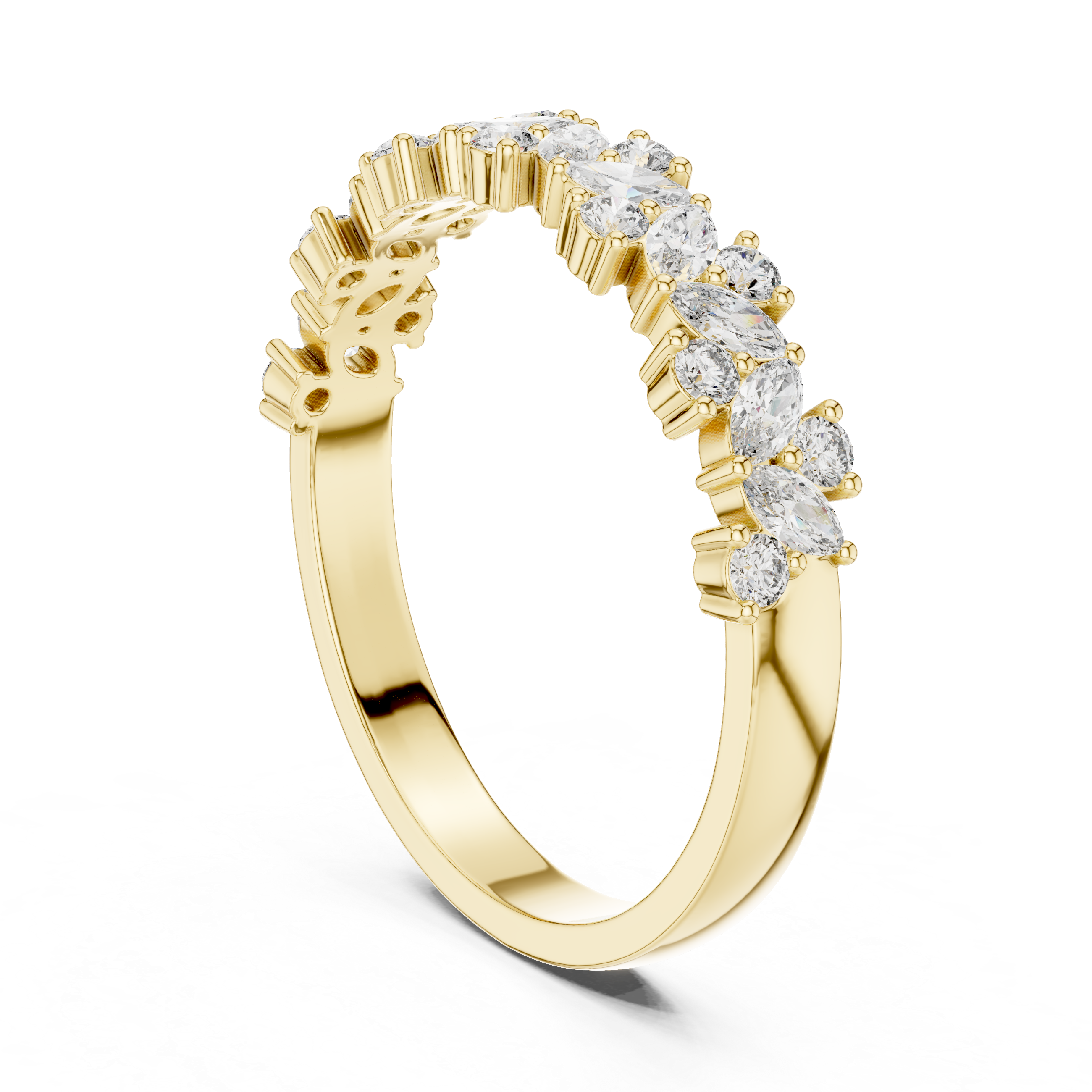 Marquise Diamond Eternity Ring – Vintage Inspired Half Eternity Wedding Band