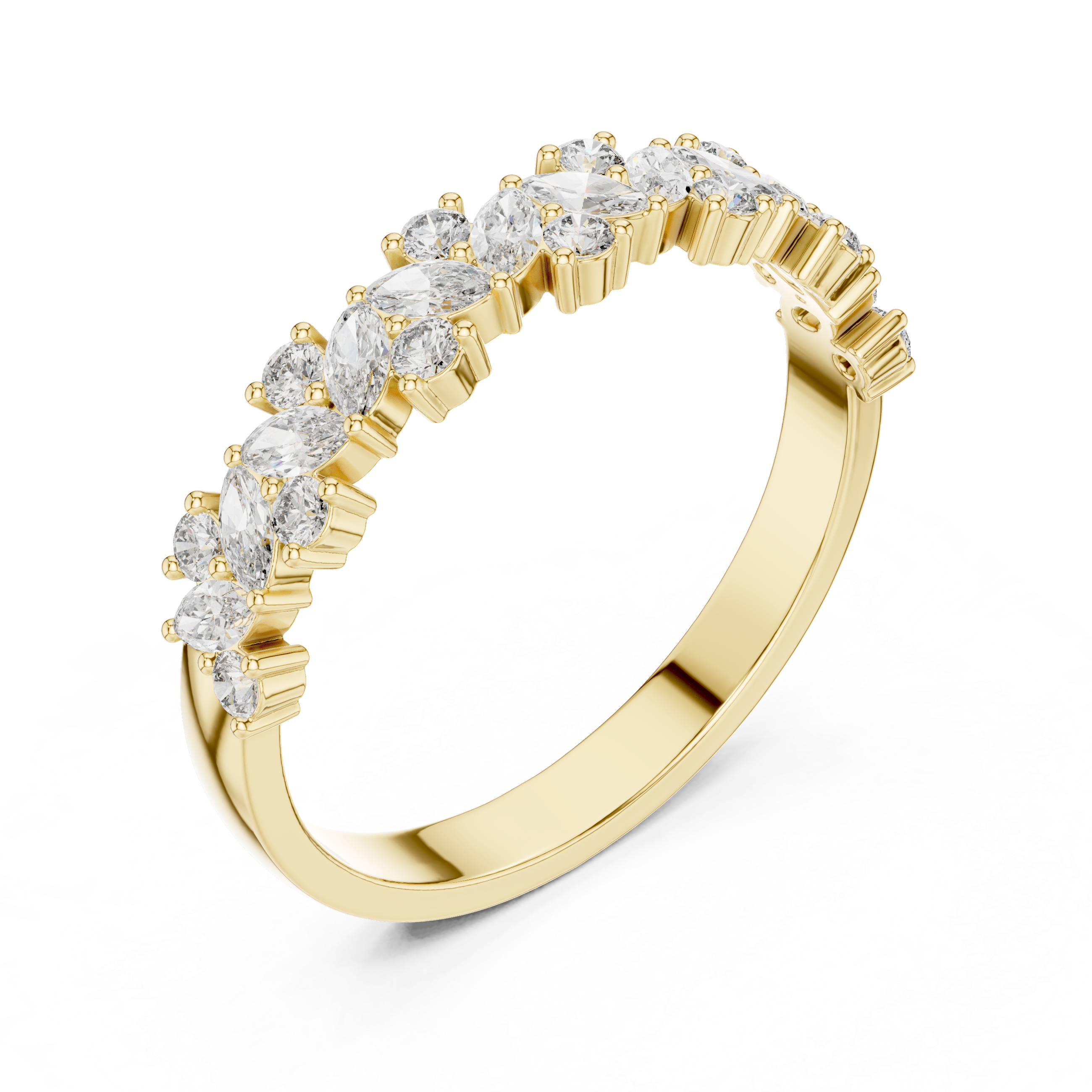 Marquise Diamond Eternity Ring – Vintage Inspired Half Eternity Wedding Band