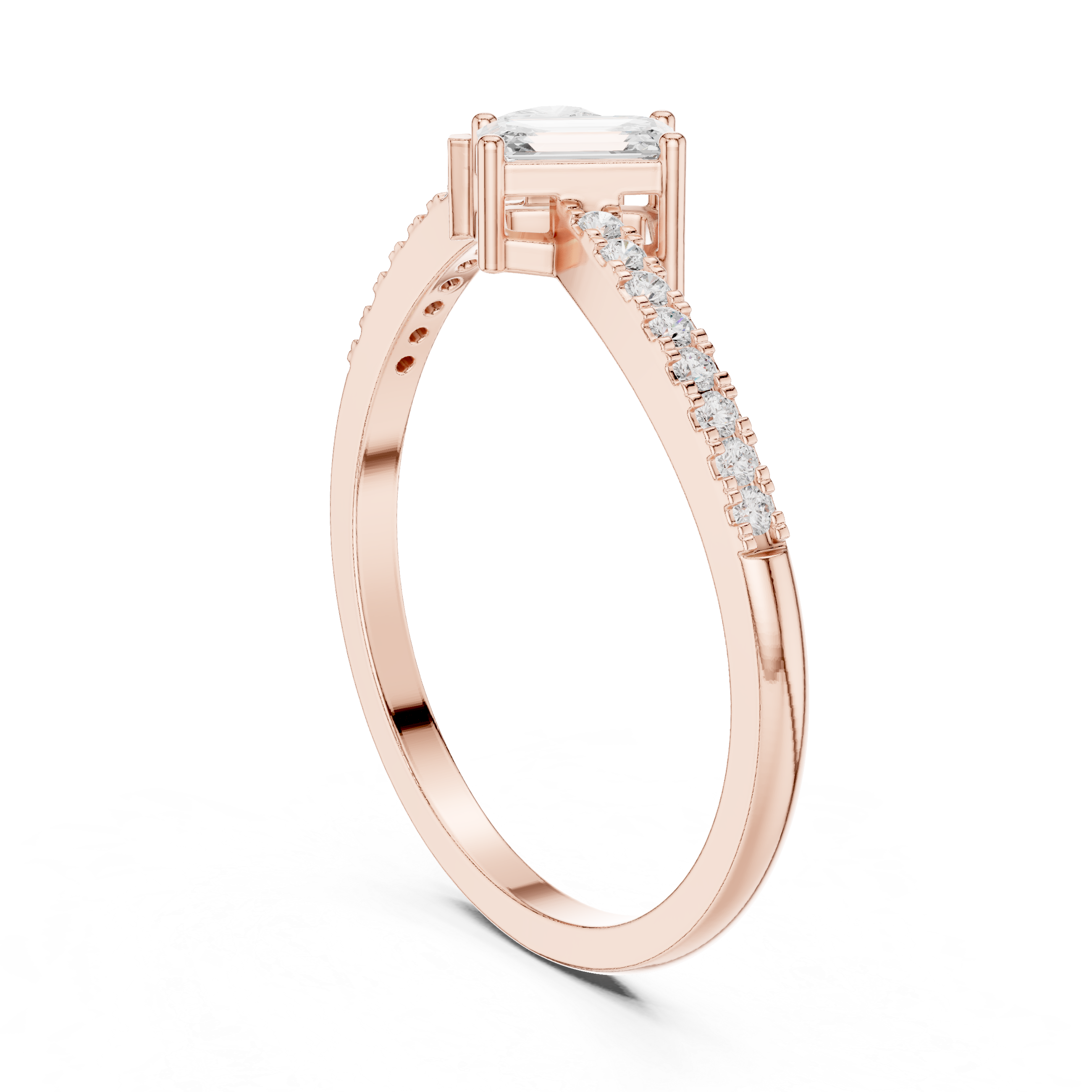 Toi et Moi Diamond Ring – Pear & Emerald Cut Open Engagement Ring