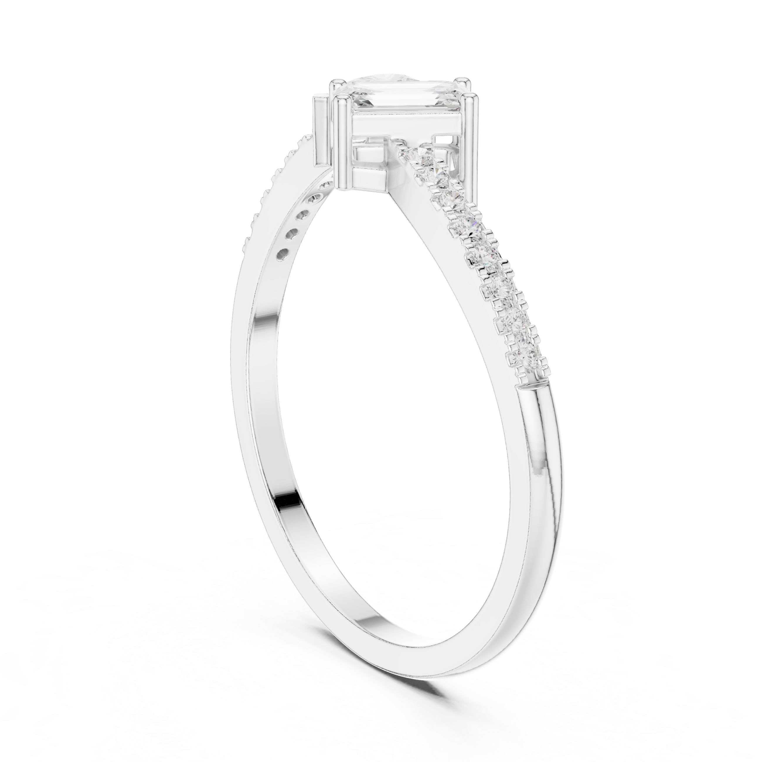 Toi et Moi Diamond Ring – Pear & Emerald Cut Open Engagement Ring