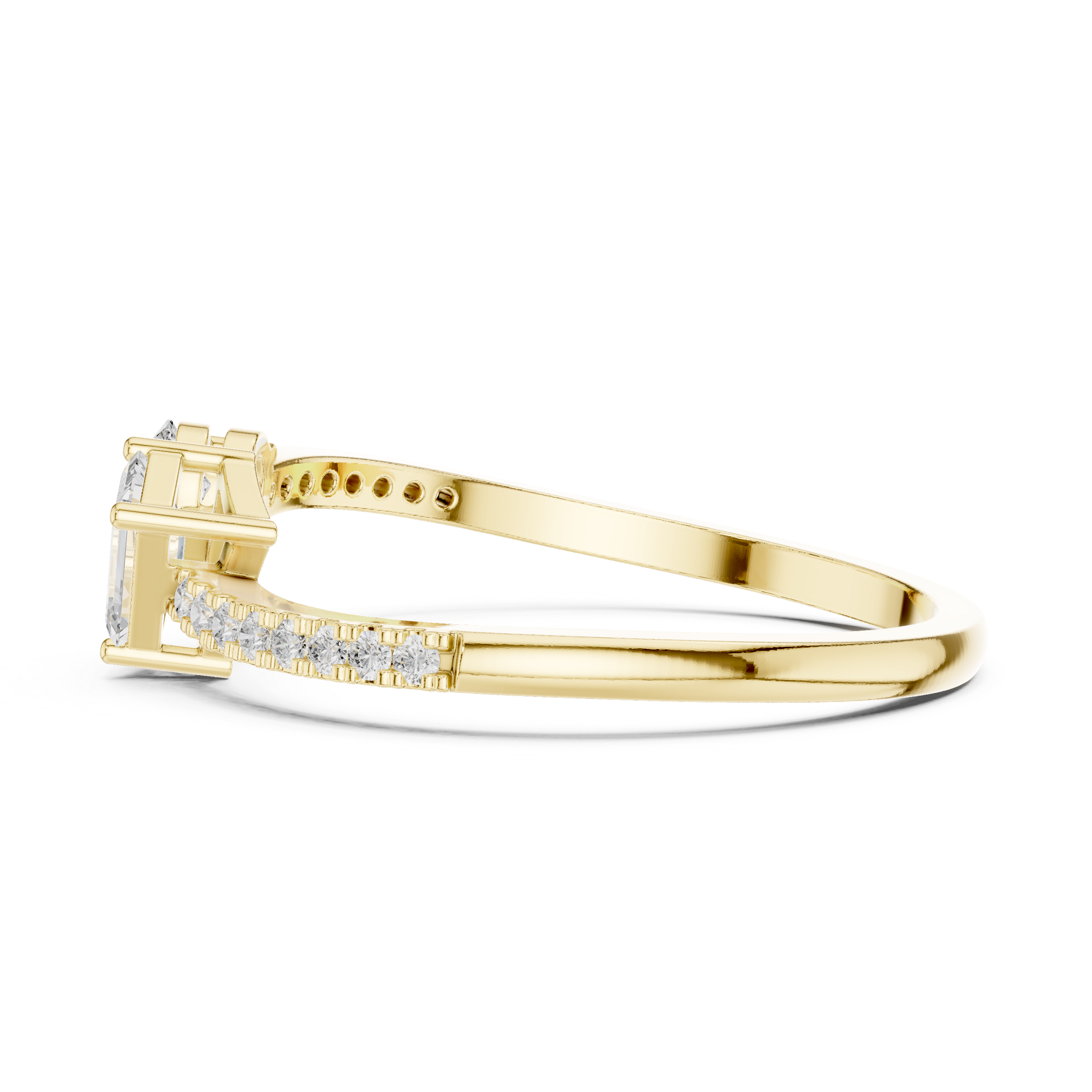 Toi et Moi Diamond Ring – Pear & Emerald Cut Open Engagement Ring