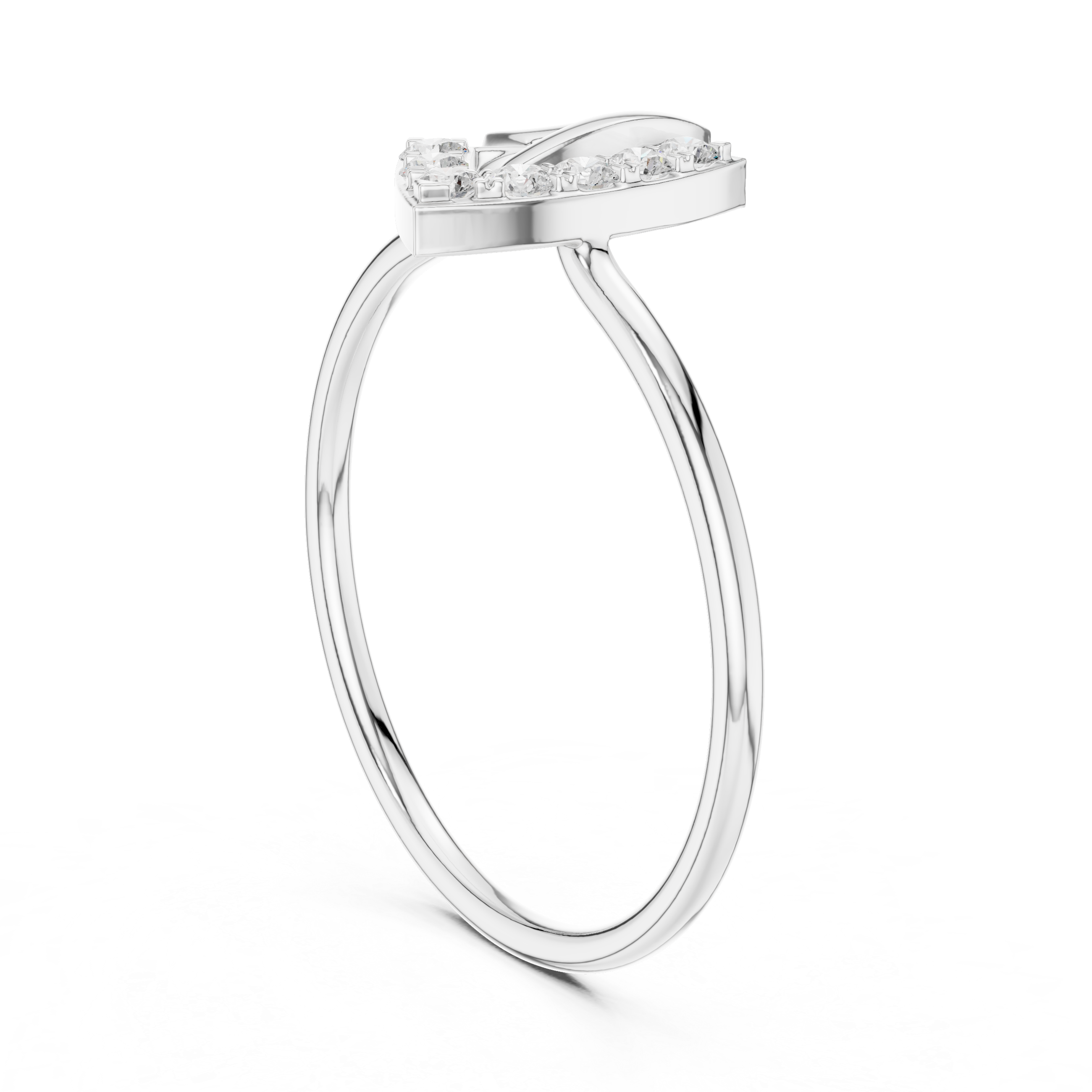 Geometric Open Triangle Ring – Modern Diamond Accent Statement Ring