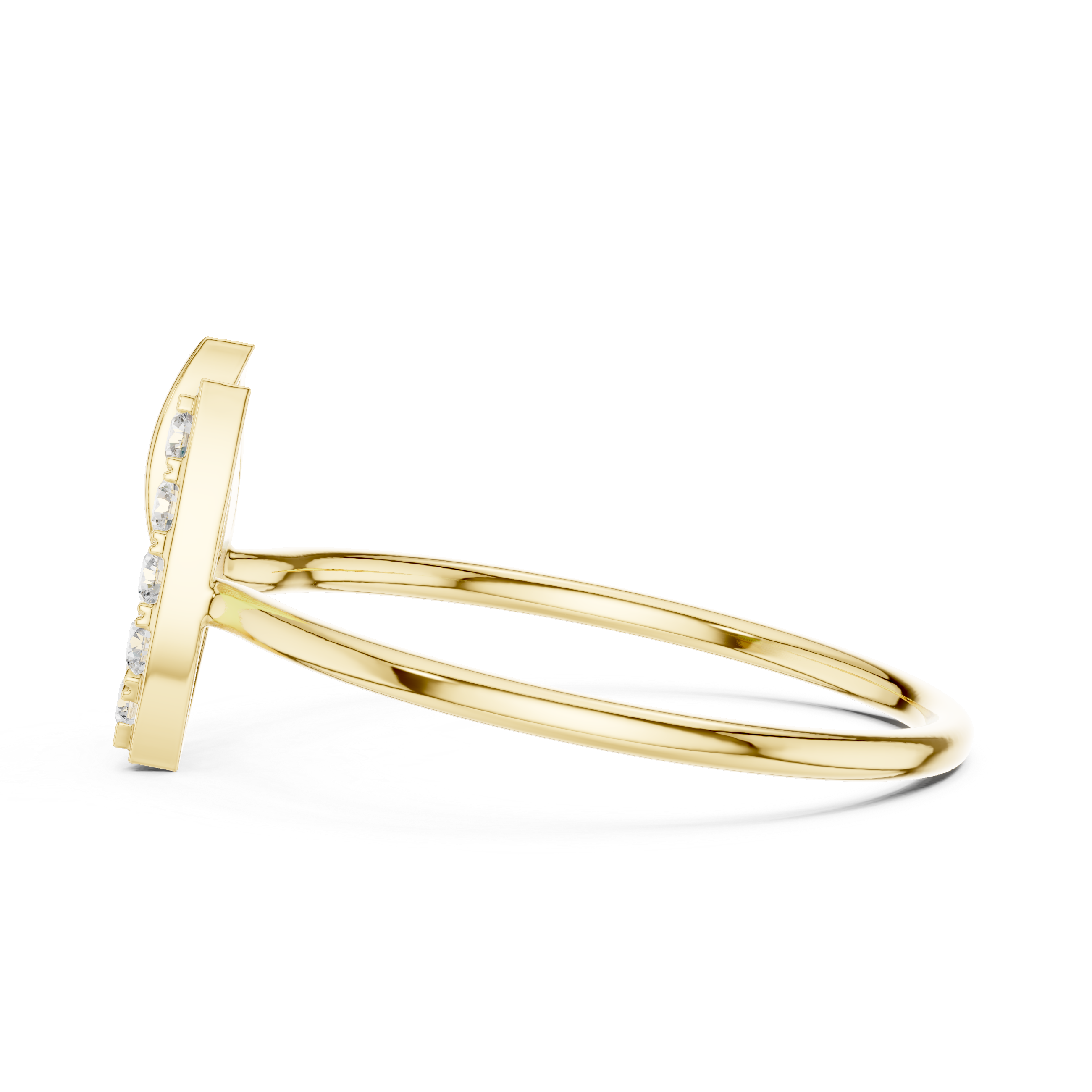 Geometric Open Triangle Ring – Modern Diamond Accent Statement Ring