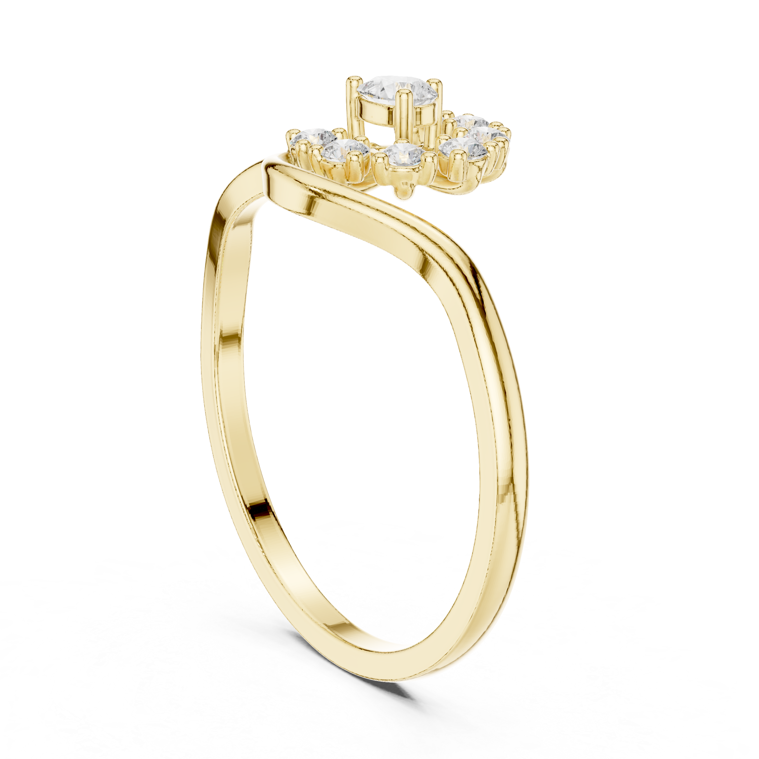 Nature-Inspired Pear Diamond Floral Ring – Curved Vine Cluster Ring