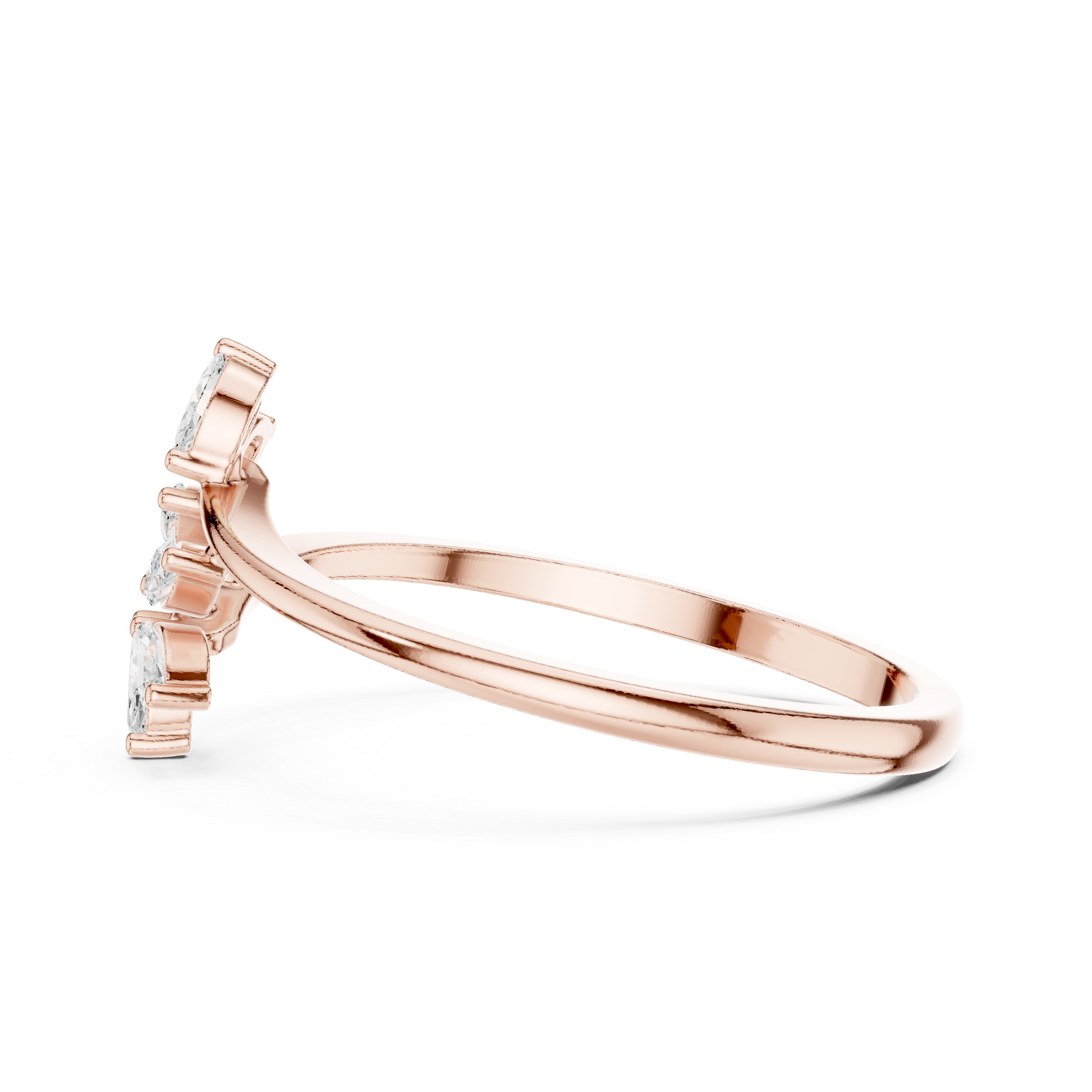 Marquise Diamond Leaf Bypass Ring – Nature Inspired Open Branch Ring