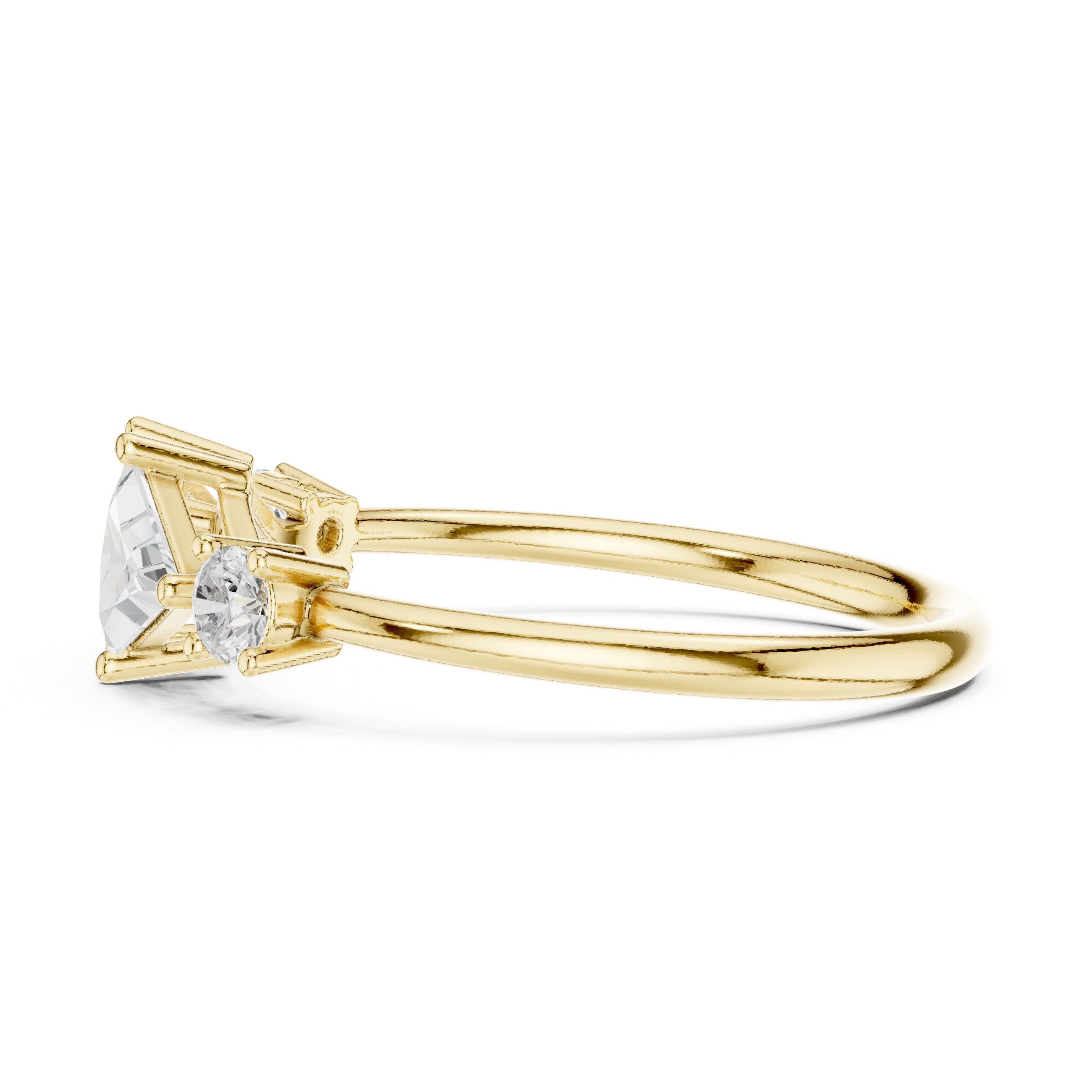 Geometric Trillion Diamond Ring – Modern Five Stone Statement Ring