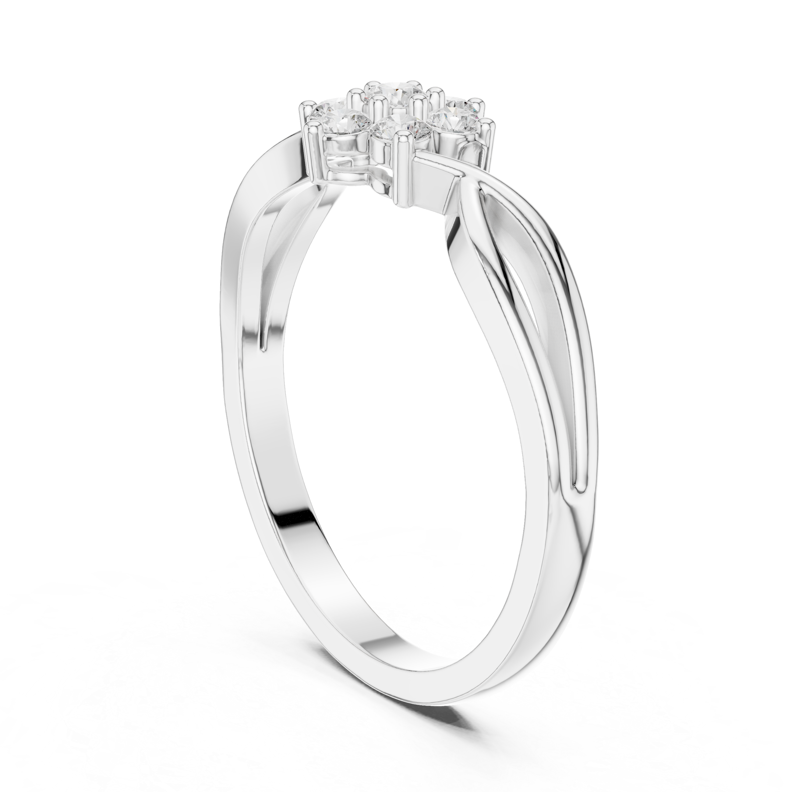 Infinity Flower Diamond Ring – Twisted Floral Cluster Promise Ring