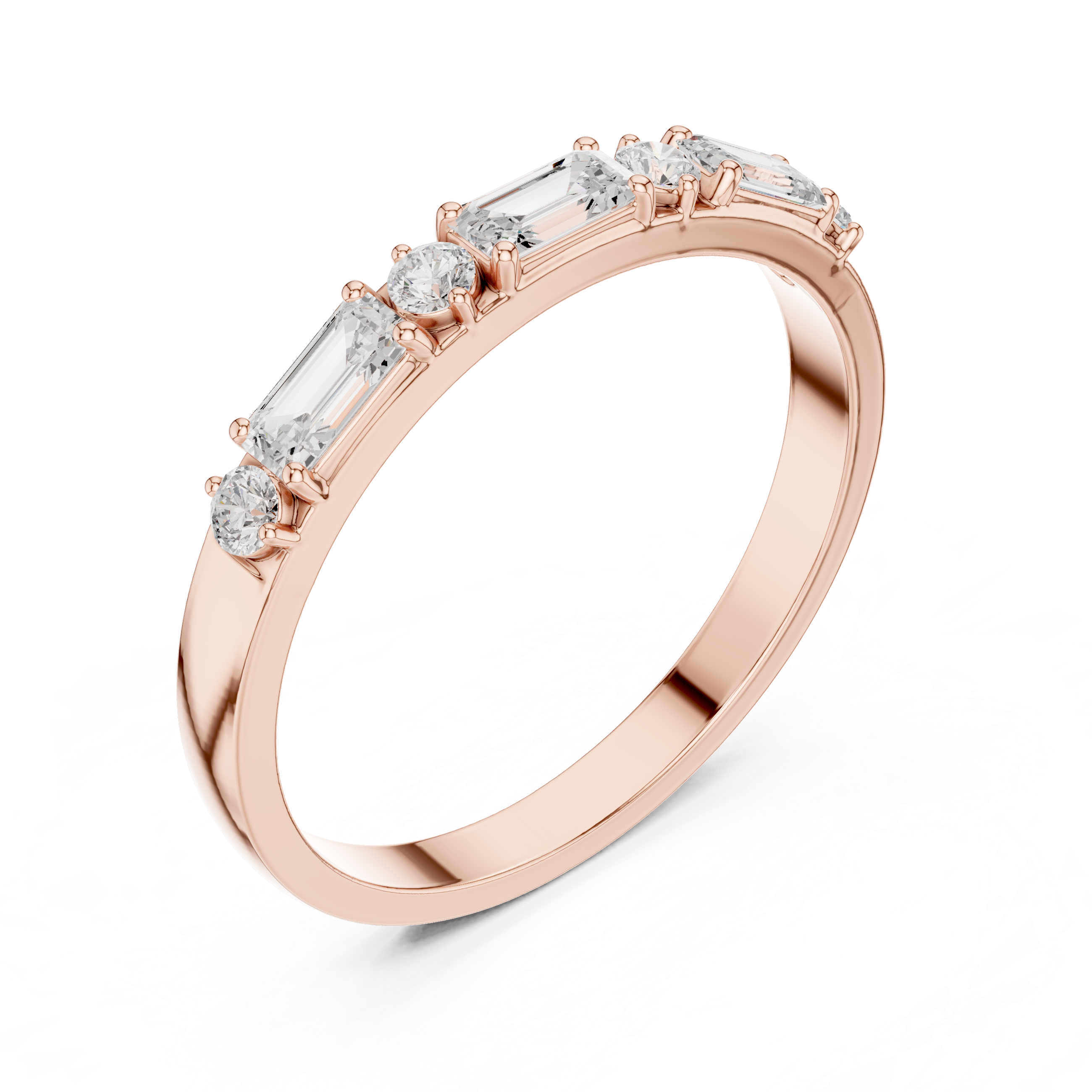 Emerald Cut Diamond Anniversary Band – Seven Stone Wedding Ring
