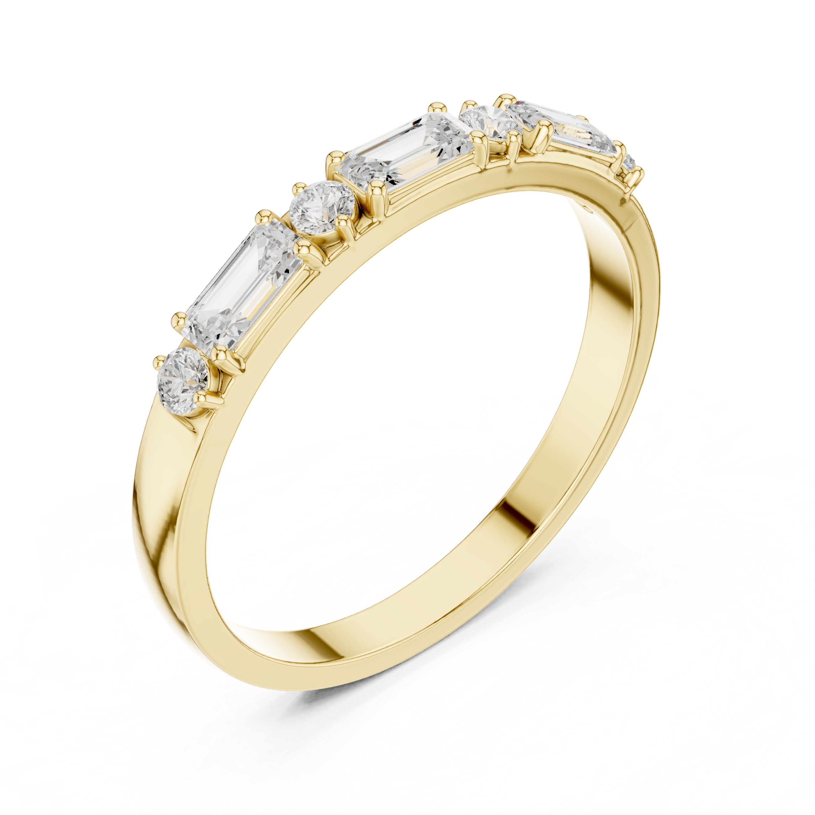 Emerald Cut Diamond Anniversary Band – Seven Stone Wedding Ring
