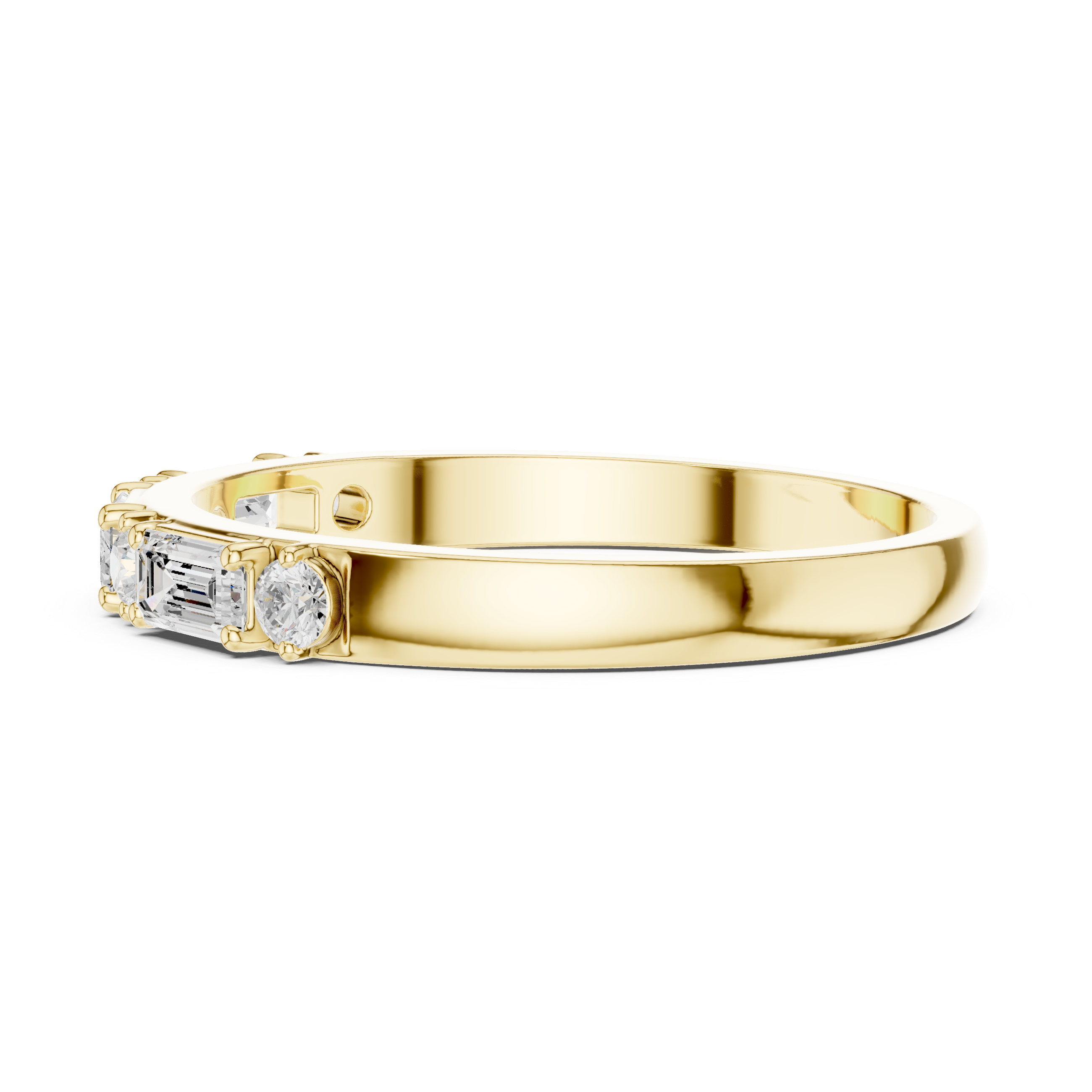 Emerald Cut Diamond Anniversary Band – Seven Stone Wedding Ring