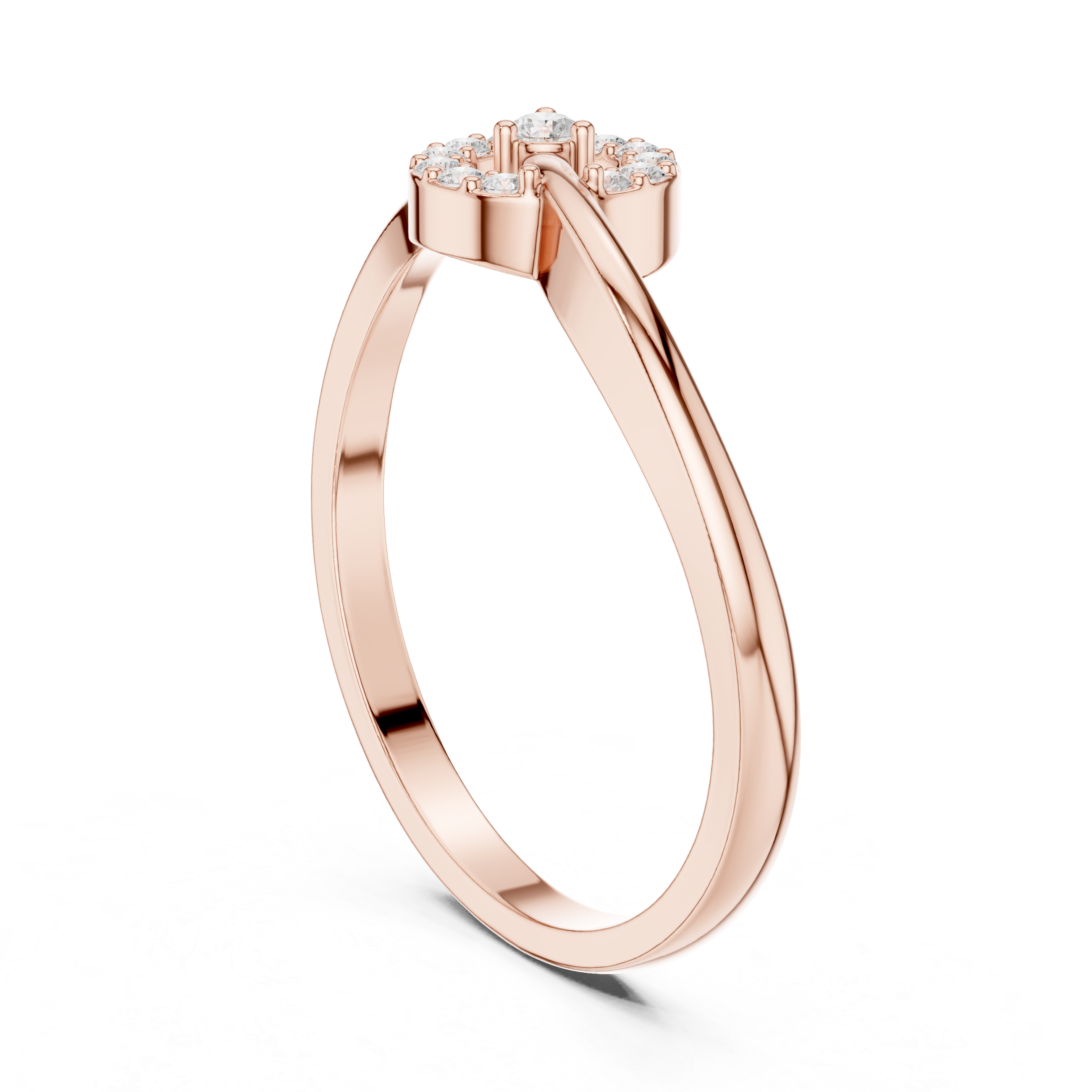 Diamond Spiral Circle Ring – Modern Infinity Swirl Statement Ring