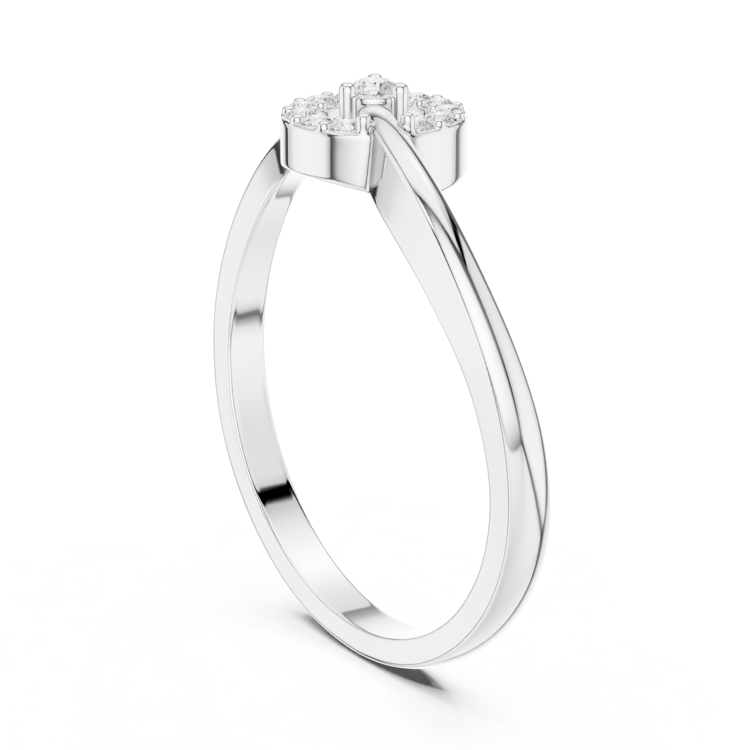 Diamond Spiral Circle Ring – Modern Infinity Swirl Statement Ring