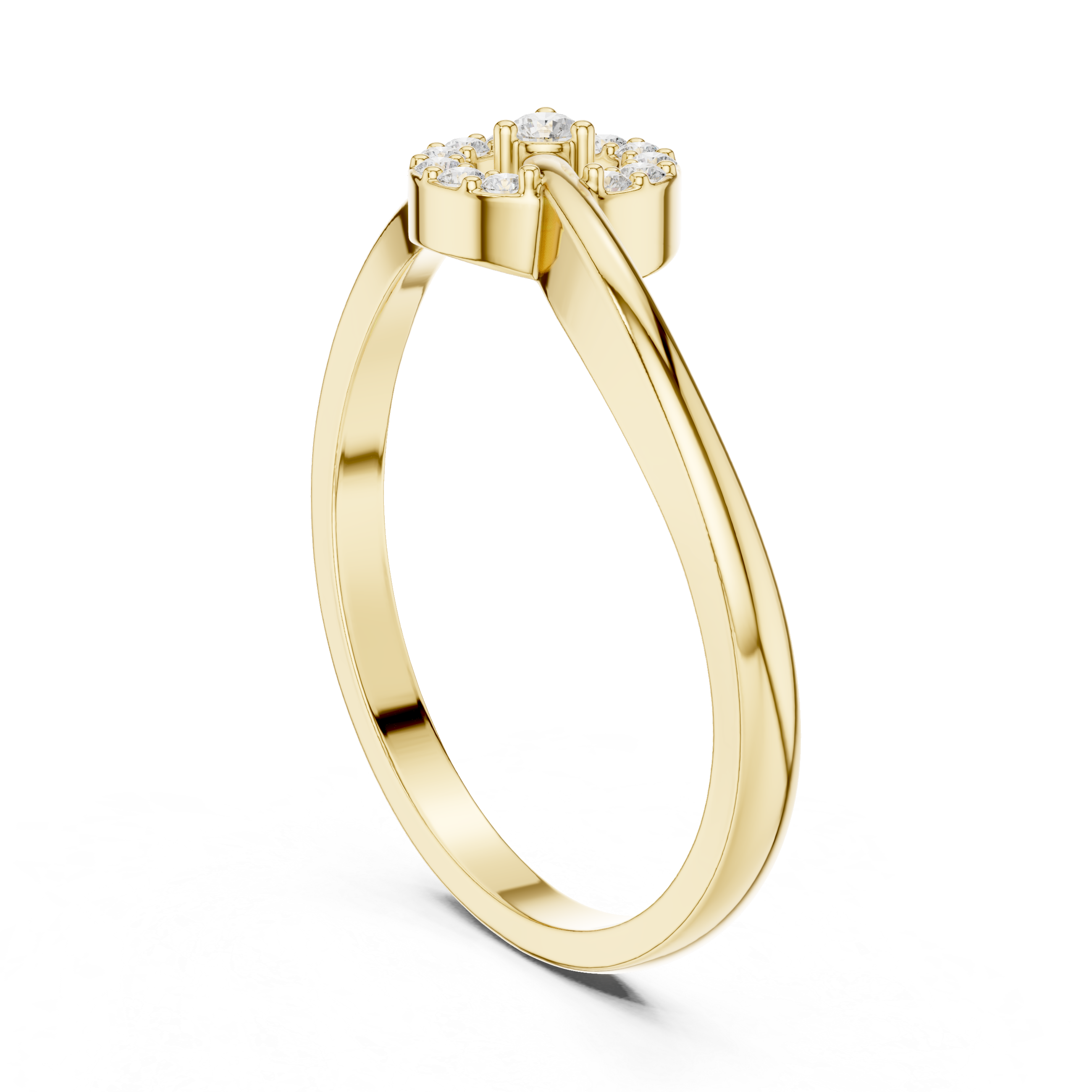 Diamond Spiral Circle Ring – Modern Infinity Swirl Statement Ring