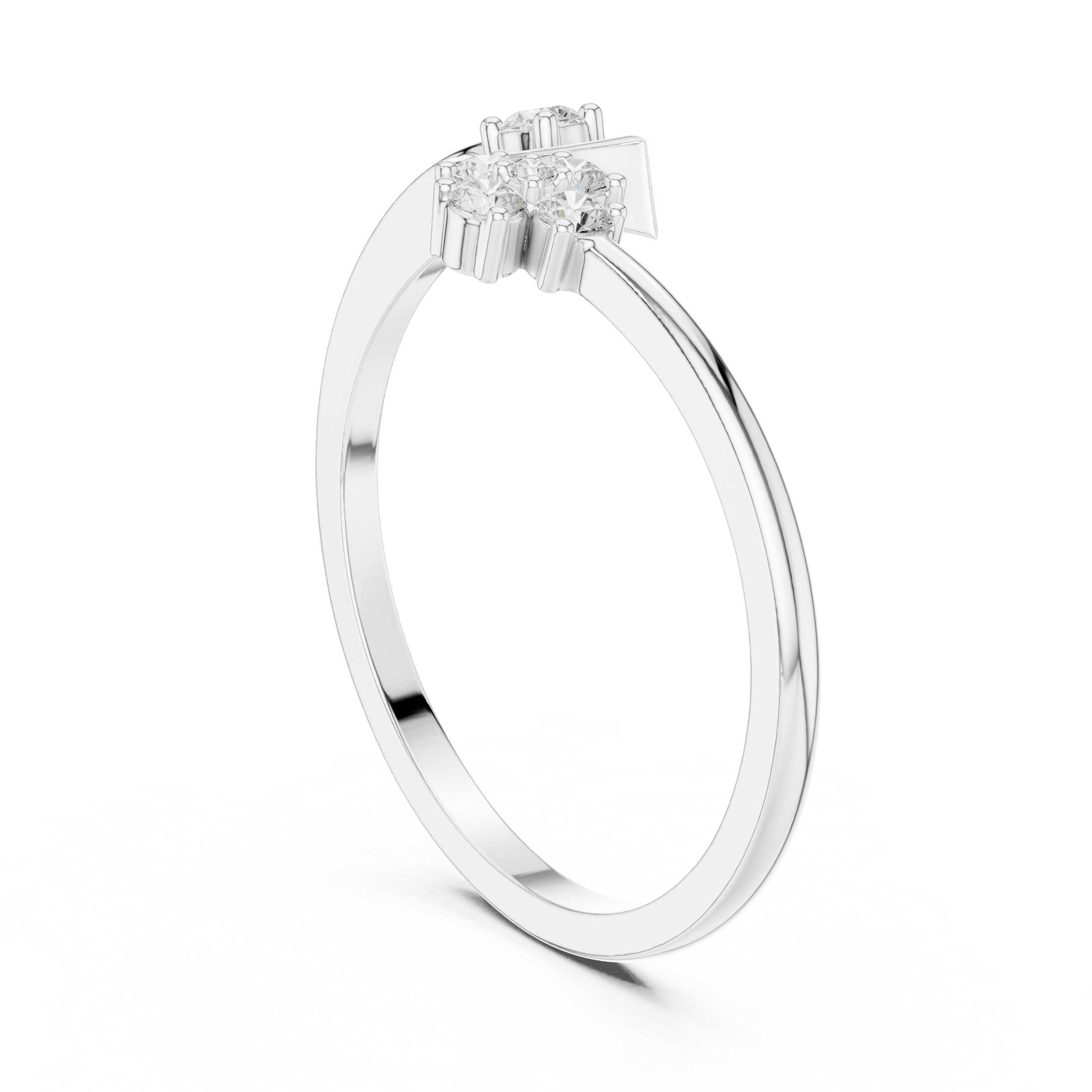 Evil Eye & Floral Diamond Open Ring – Minimalist Lucky Charm Ring