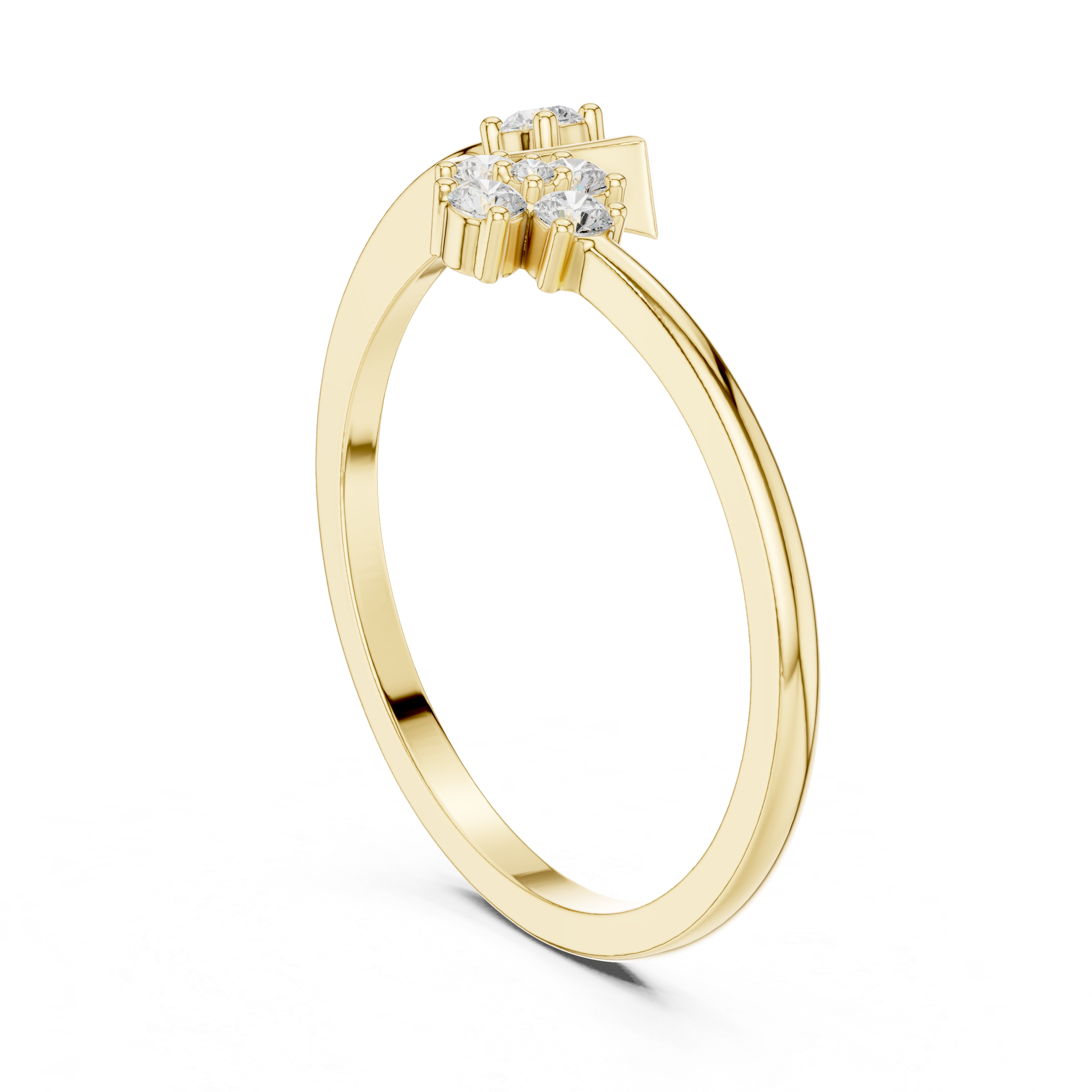 Evil Eye & Floral Diamond Open Ring – Minimalist Lucky Charm Ring