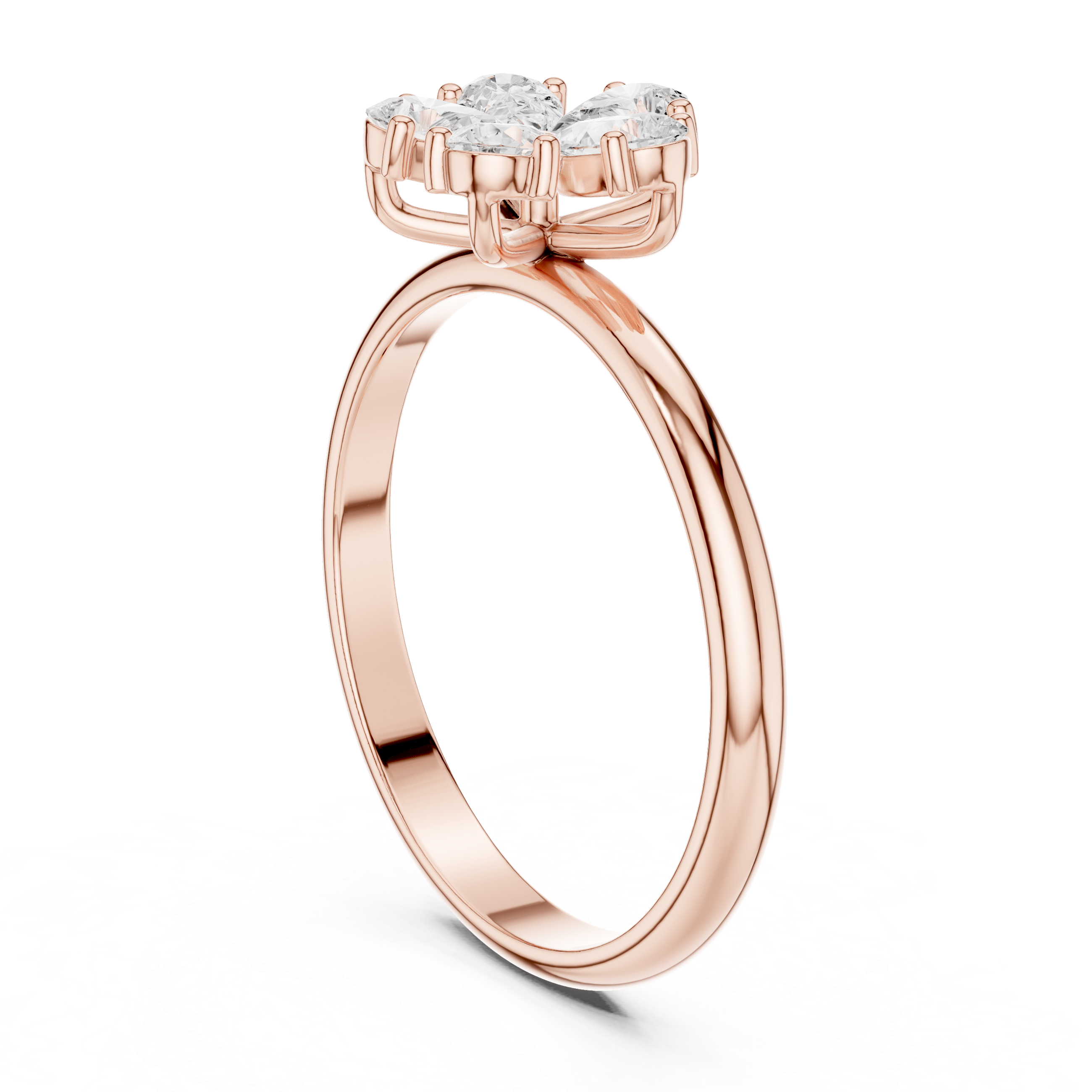 Pear Cut Flower Diamond Ring – Floral Cluster Engagement Ring