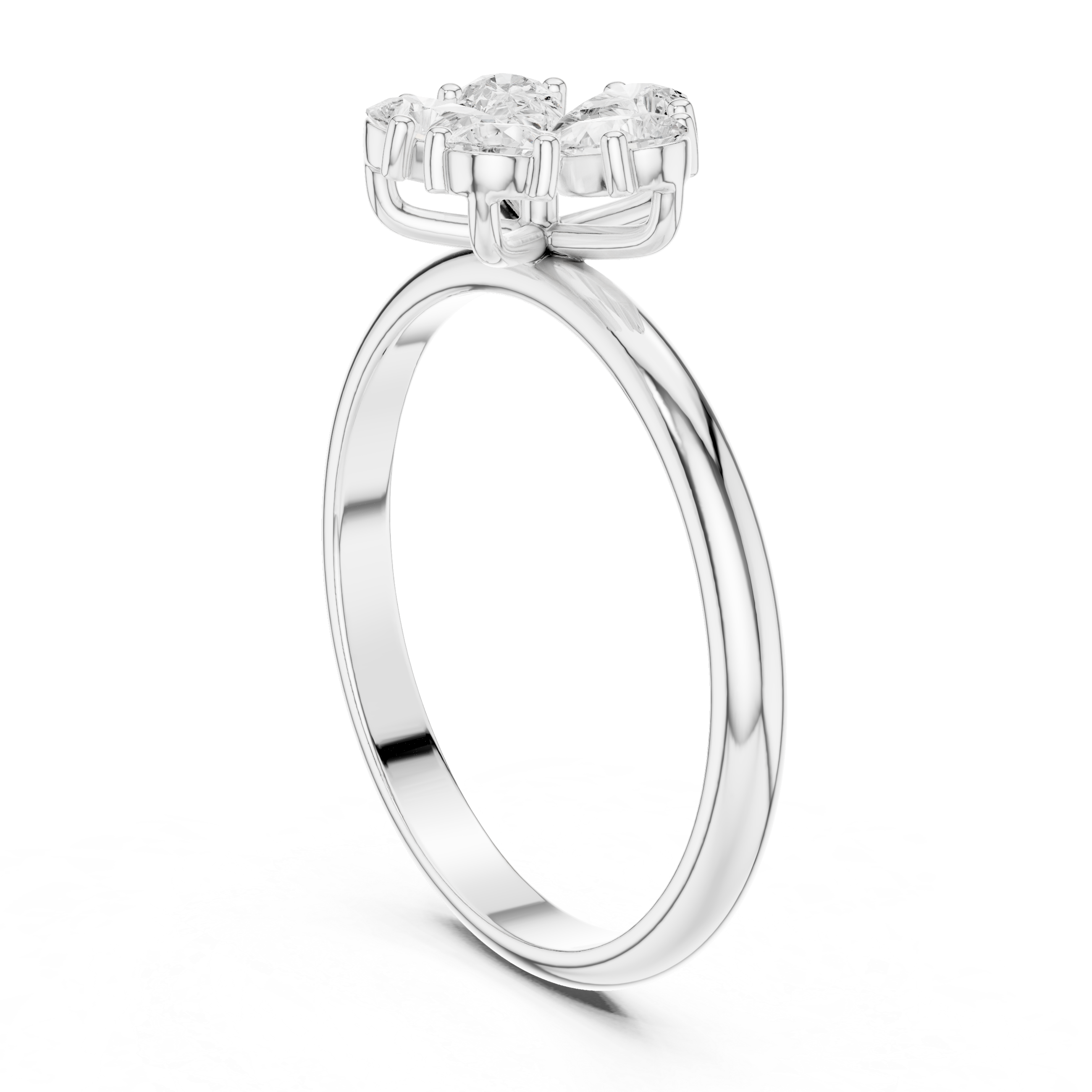 Pear Cut Flower Diamond Ring – Floral Cluster Engagement Ring
