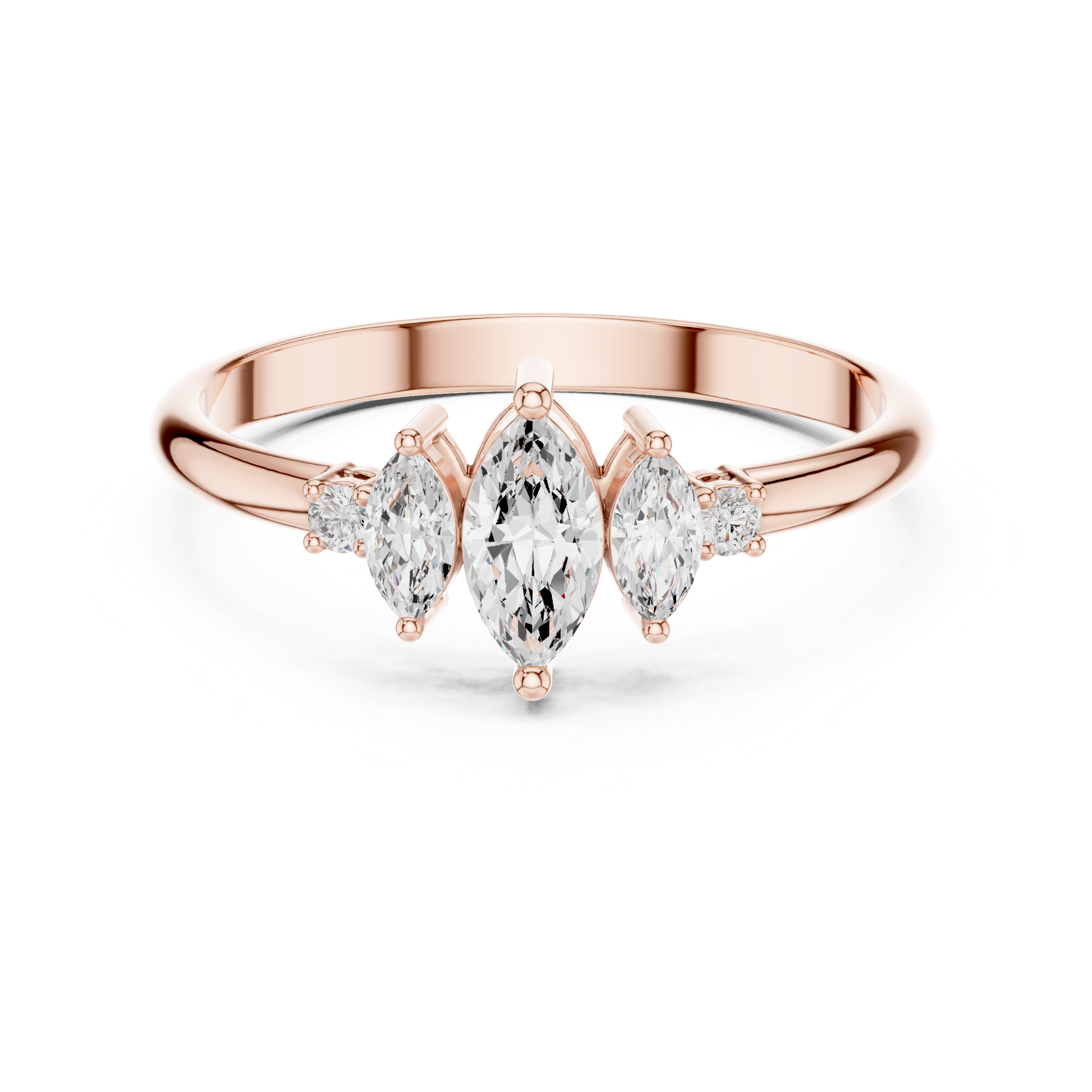 Marquise Diamond Cluster Ring – Vintage Inspired Five Stone Engagement Ring